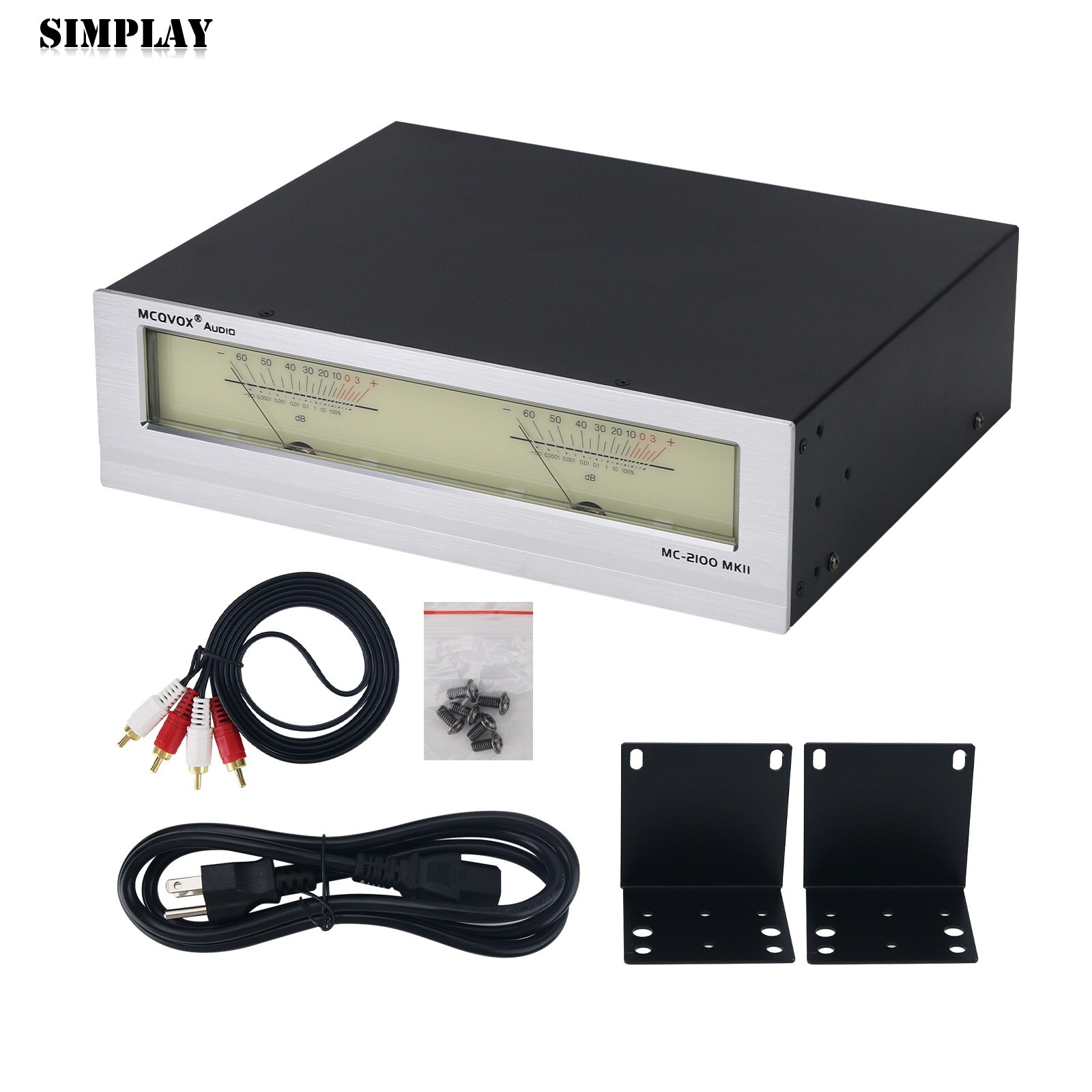 Silvery Panel MC-2100 MKII HiFi Power Amplifier VU Meter High End Music Display