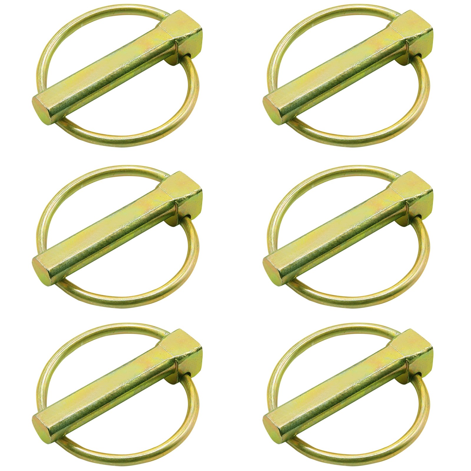 6 Pcs of Lynch Pin Assortment (7/16”x1-3/4”) for Trucks, 7/16" x 1-3/4", GOLD