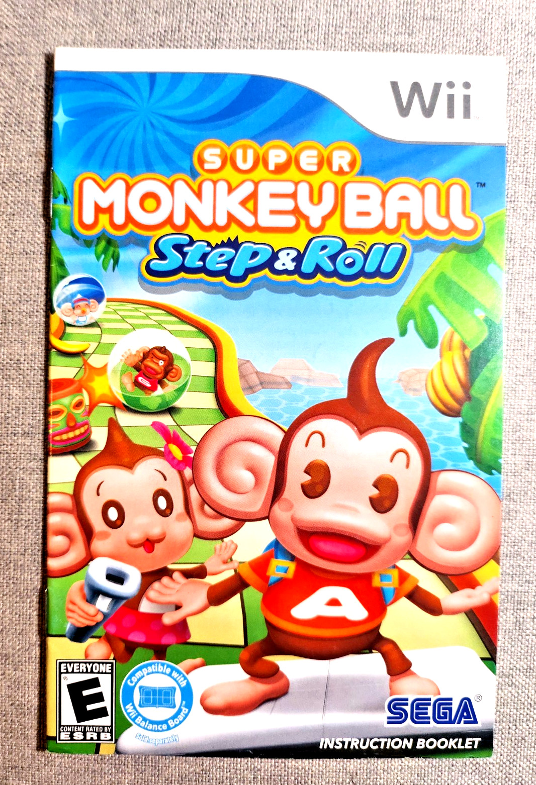 Super Monkey Ball Step & Roll Instruction Manual Only - Nintendo Wii