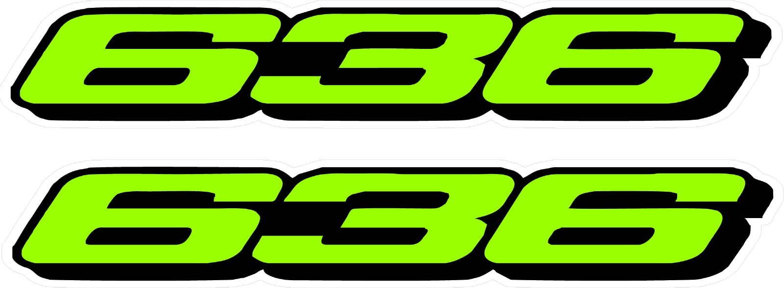 #5259 (2) 6.5" Kawasaki 636 RR Lime green Decal Sticker LAMINATED