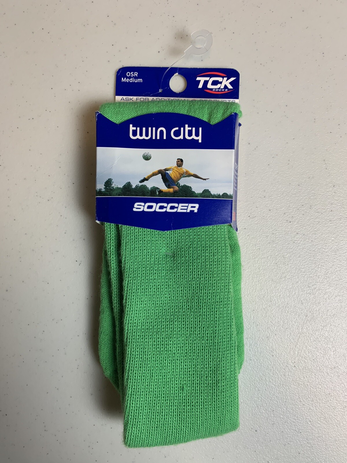 TCK Twin City Green Soccer Tube Uniform Socks OSR Medium NEW