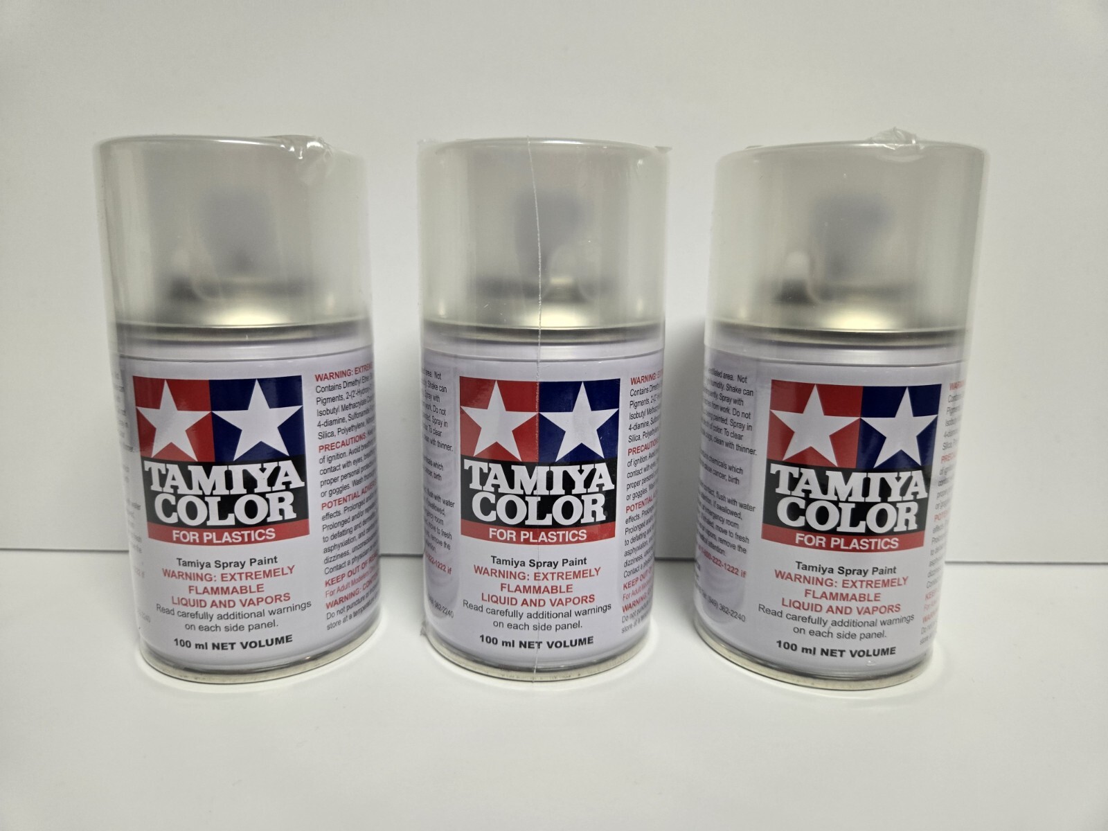 3 pack Tamiya America  Spray Lacquer TS-80 Flat Clear TAM85080 Lacquer ts80