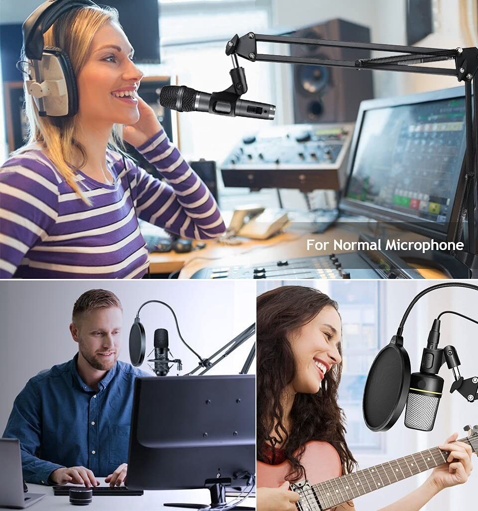Microphone Floor Stand for Blue Yeti, Nano, Snowball, HyperX,Razer,Logitech U...
