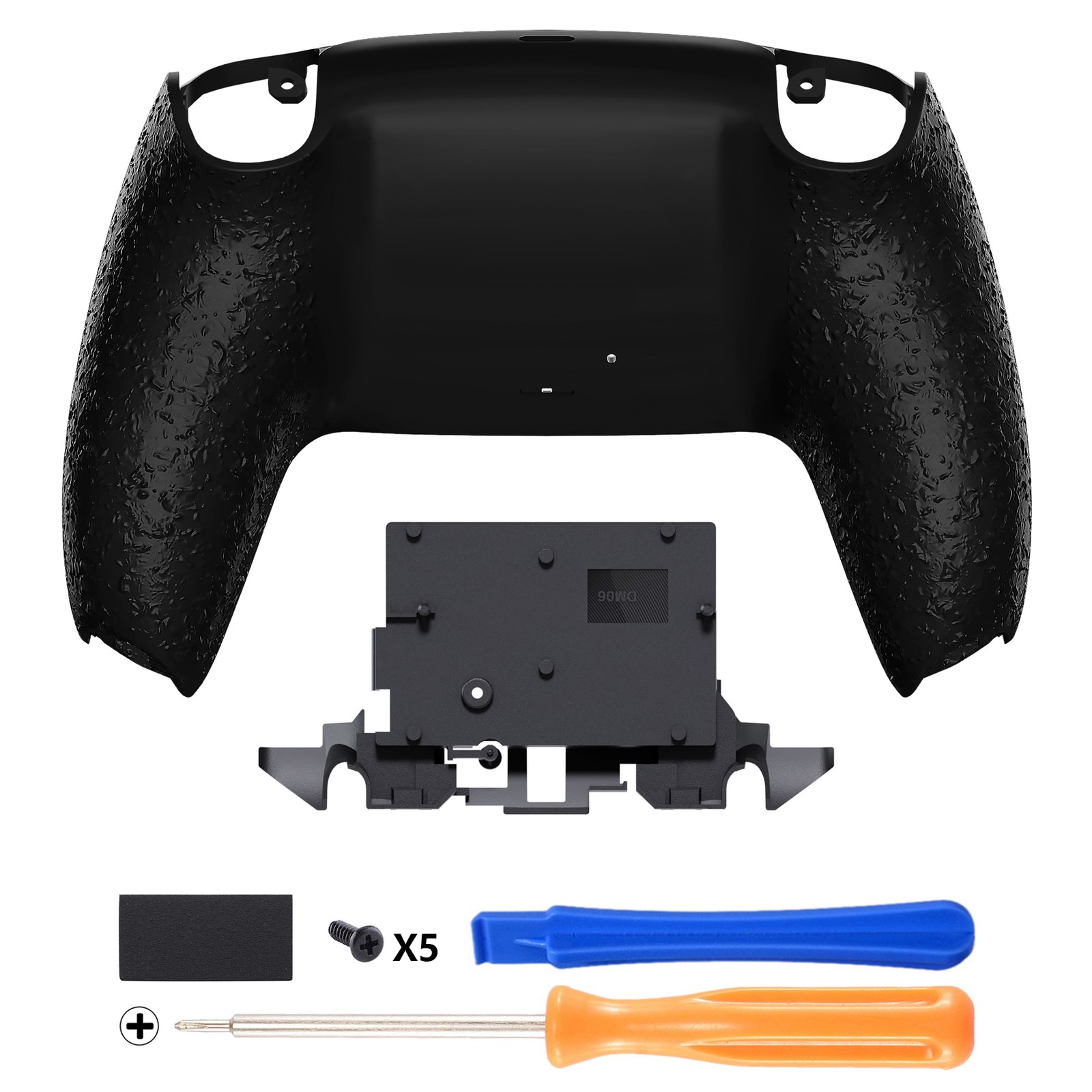 eXtremeRate Grip Back Plate for PS5 Controller Non-Slip 3D Splash Shell Cover