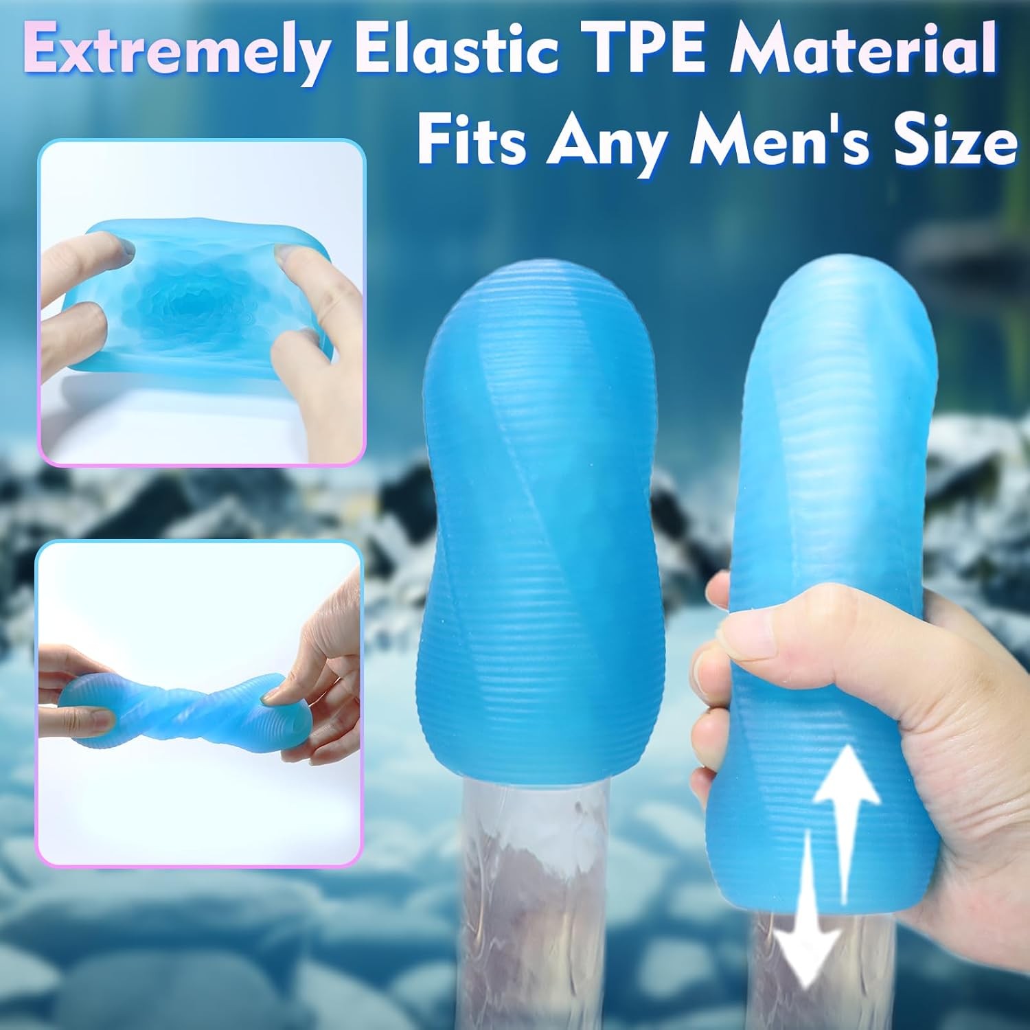 Male Toys - Spinning Textured Stroker Pocket for Ultra-Soft Stretchy  Toy with S