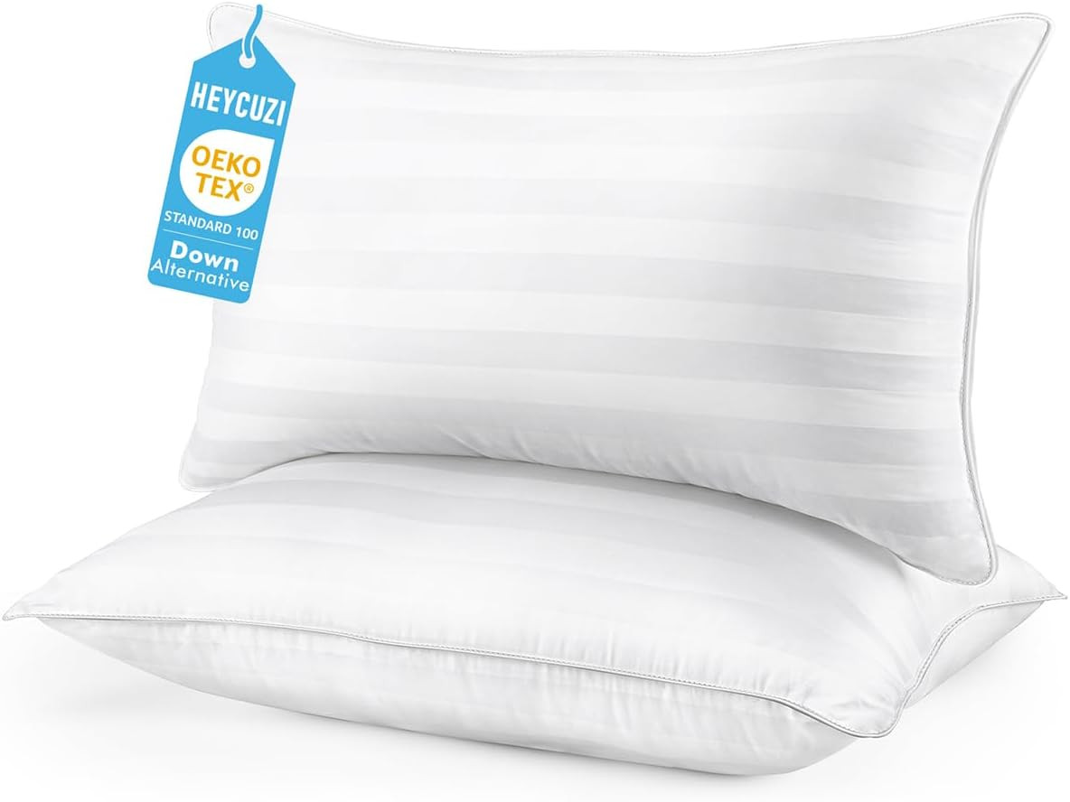 Queen Size Bed Pillows Set of 2 - Breathable Down Alternative Premium Pillows fo