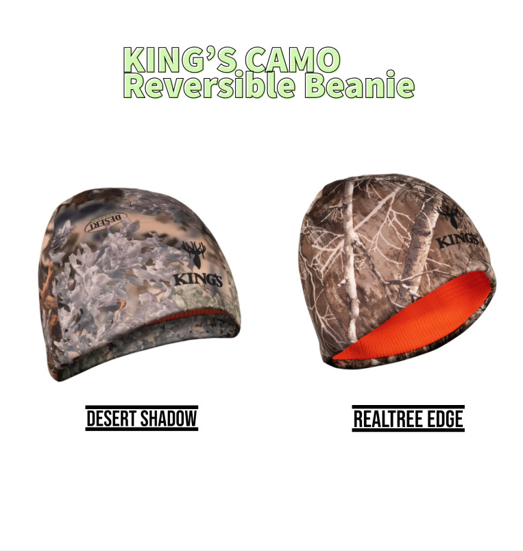 Men's Kings Camo Reversible Poly Beanie Realtree Edge & Desert Shadow #KCG3003