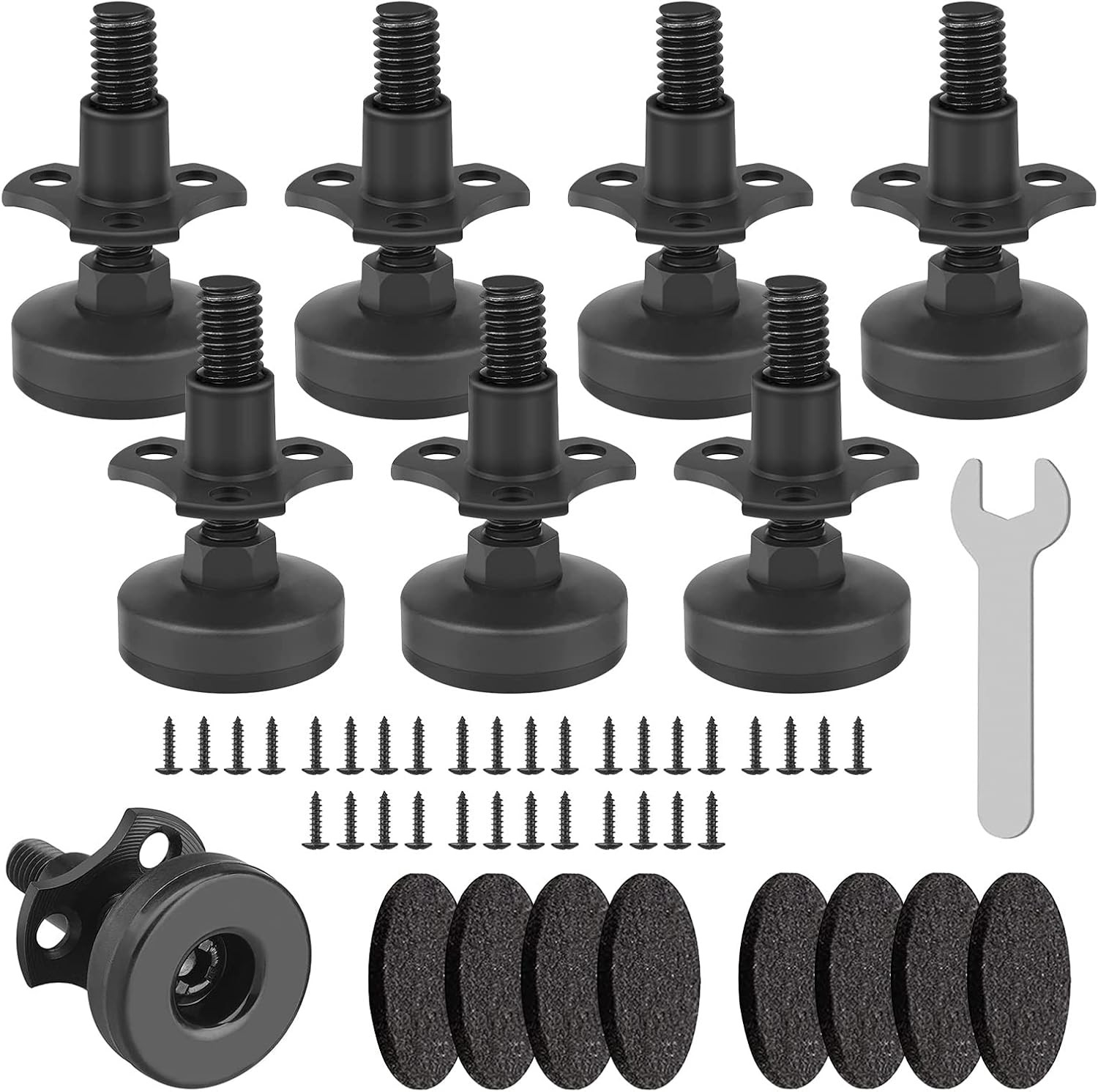 Heavy Duty Furniture Levelers, 8 Pack 3/8"-16 Threaded Leveling Feet Furniture L