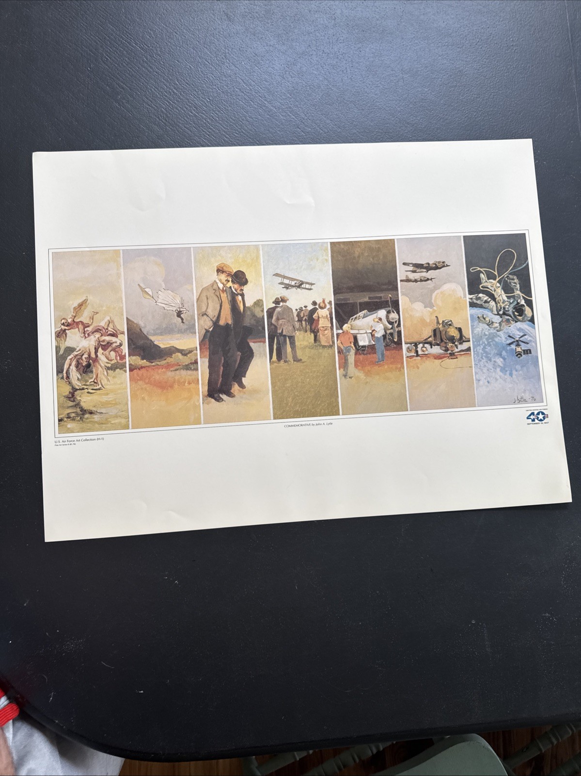 🛩️ RARE 1987 US AIR FORCE USAF 40TH ANNIVERSARY LITHOGRAPH COMMEMORATIVE 🛩️