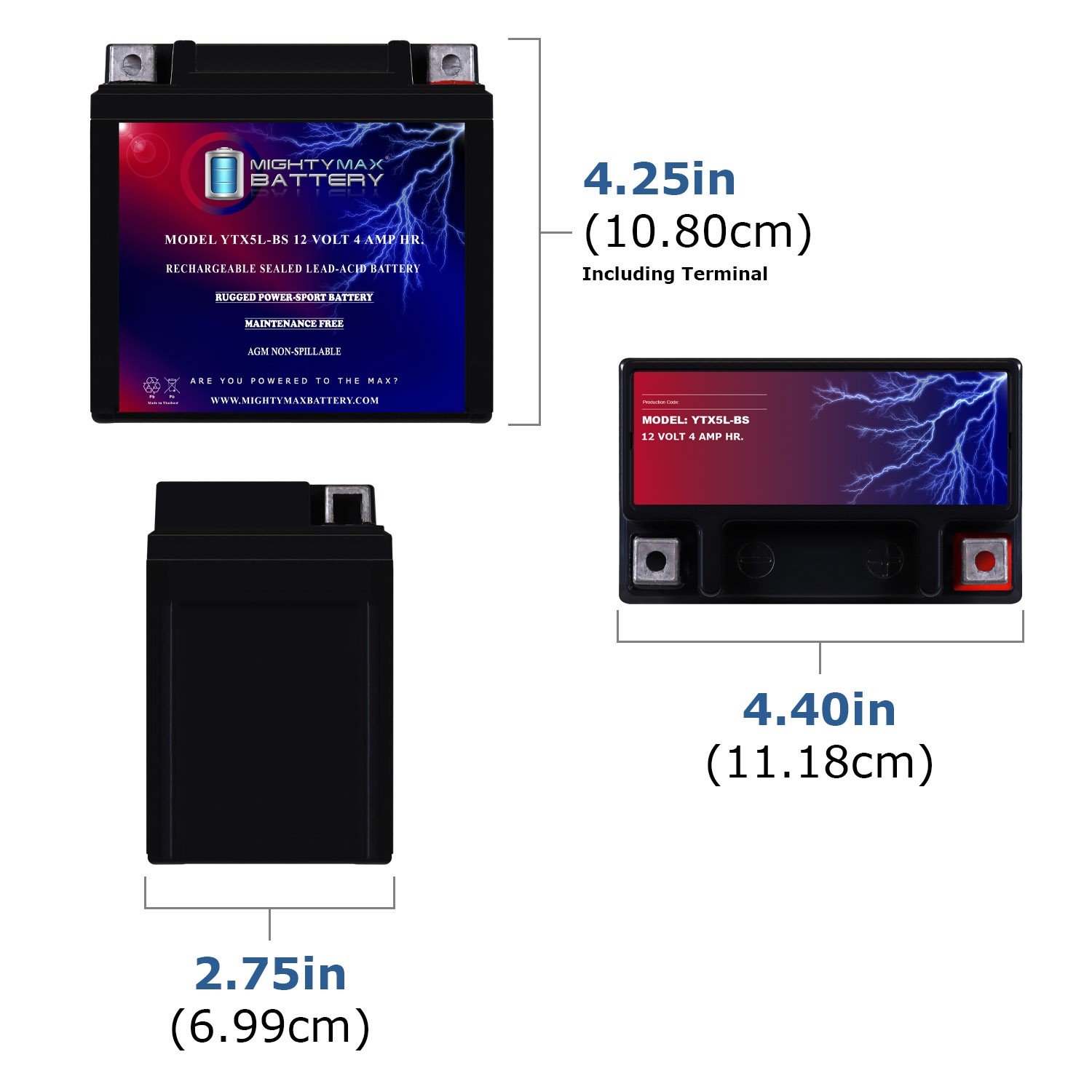 Mighty Max YTX5L-BS Replacement Battery for WPS CTX5L-BS