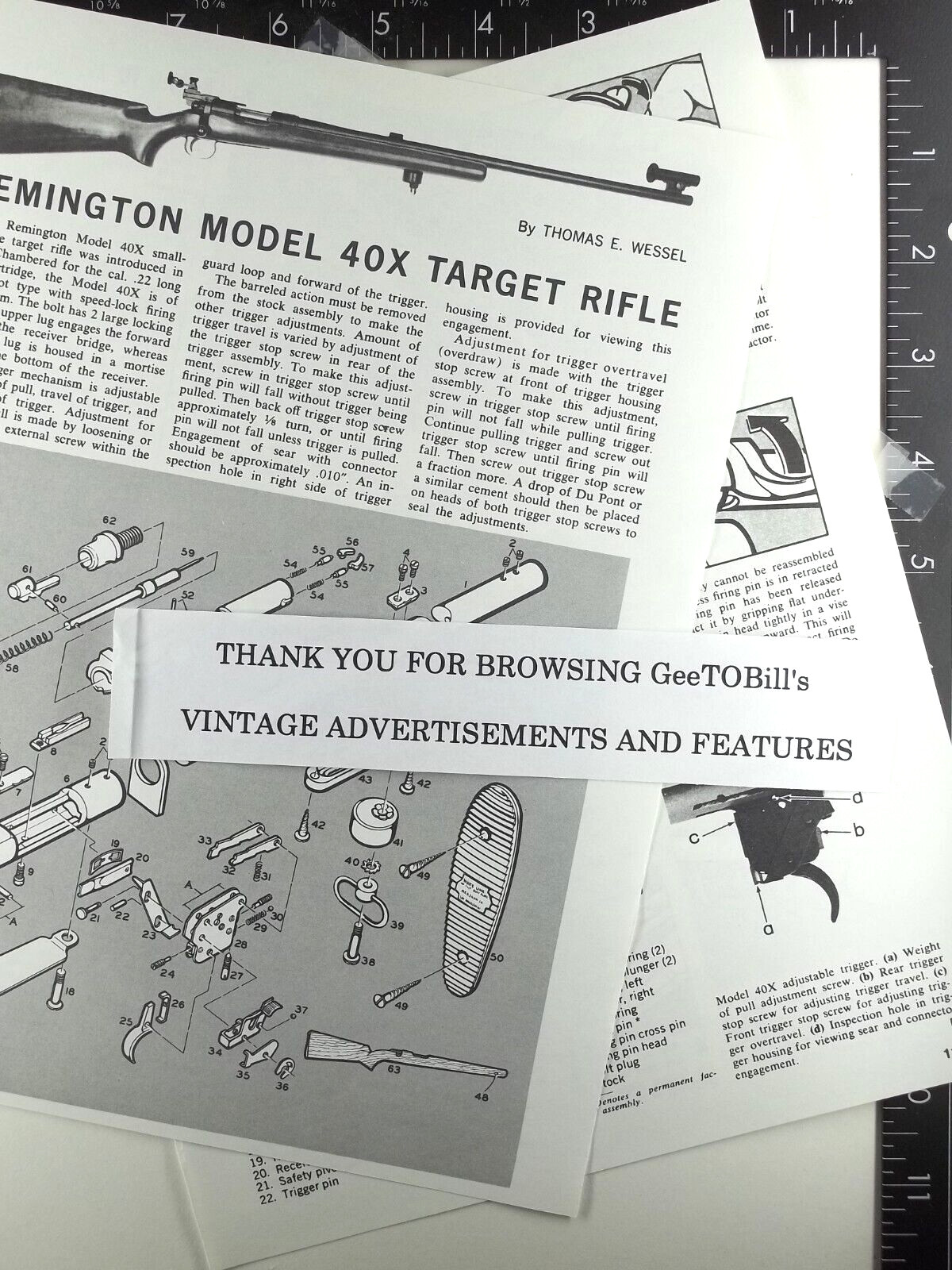 1955-1964 1957 1960 Remington Model 40x Target rifle 80's disassembly feature