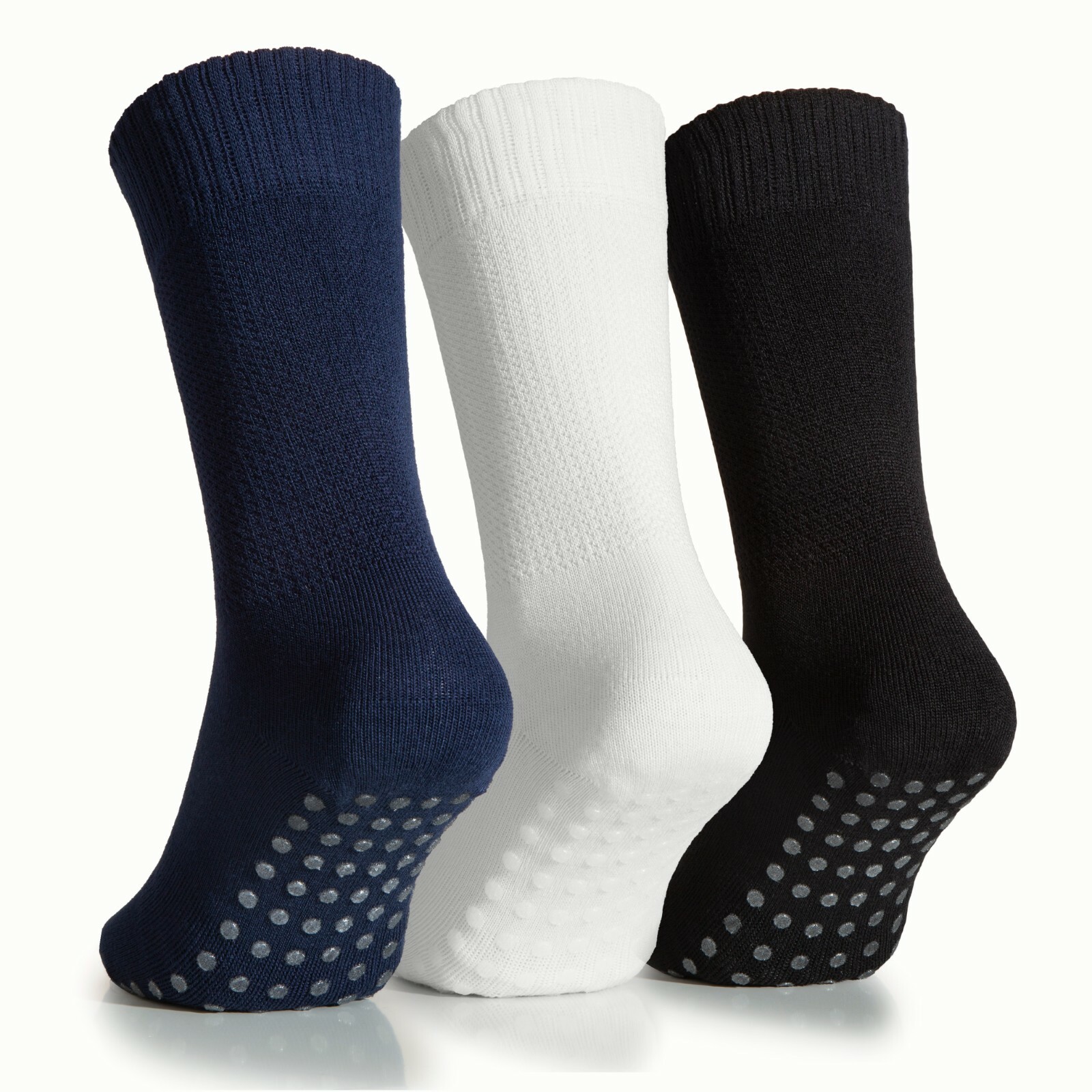 Hugh Ugoli Women's Diabetic Ankle Bamboo Socks Non-Binding Non-Skid, 3 Pairs