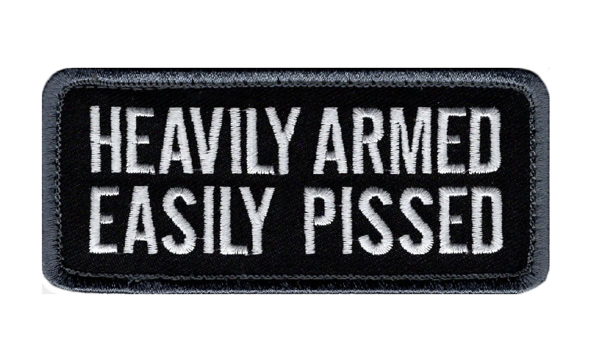 Heavily Armed Easily Pissed 2nd Amendment Hook Fastener 4.0 X 2.0 Inch (HA3)
