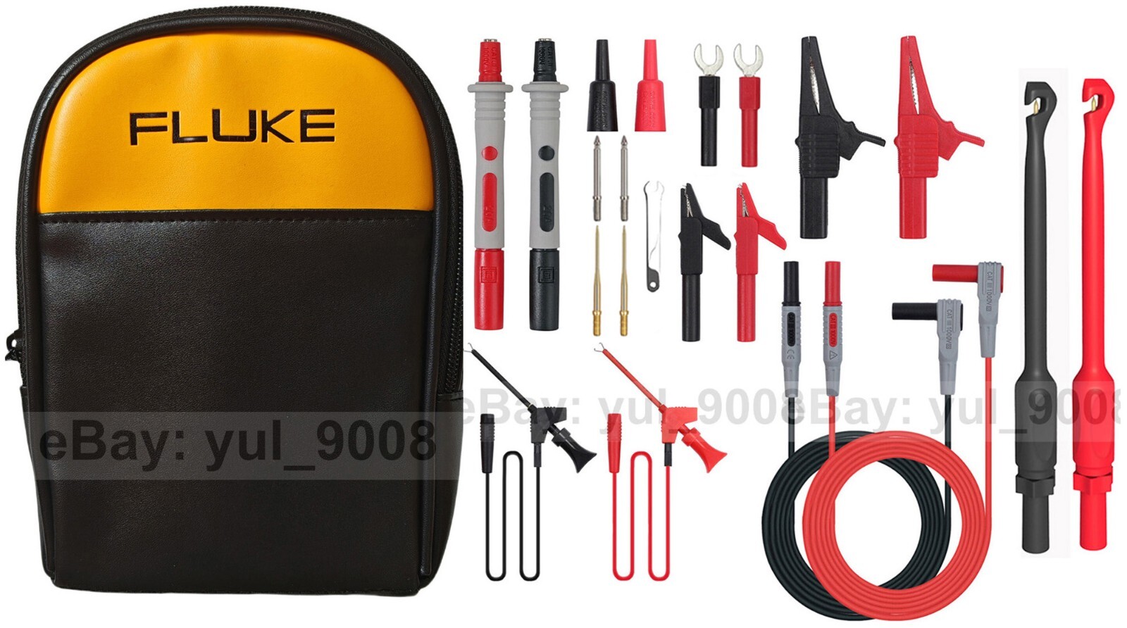 Test Lead Kit Alligator Clip Probe Plug Set+Case for FLUKE Multimeter 15B+ 17B+