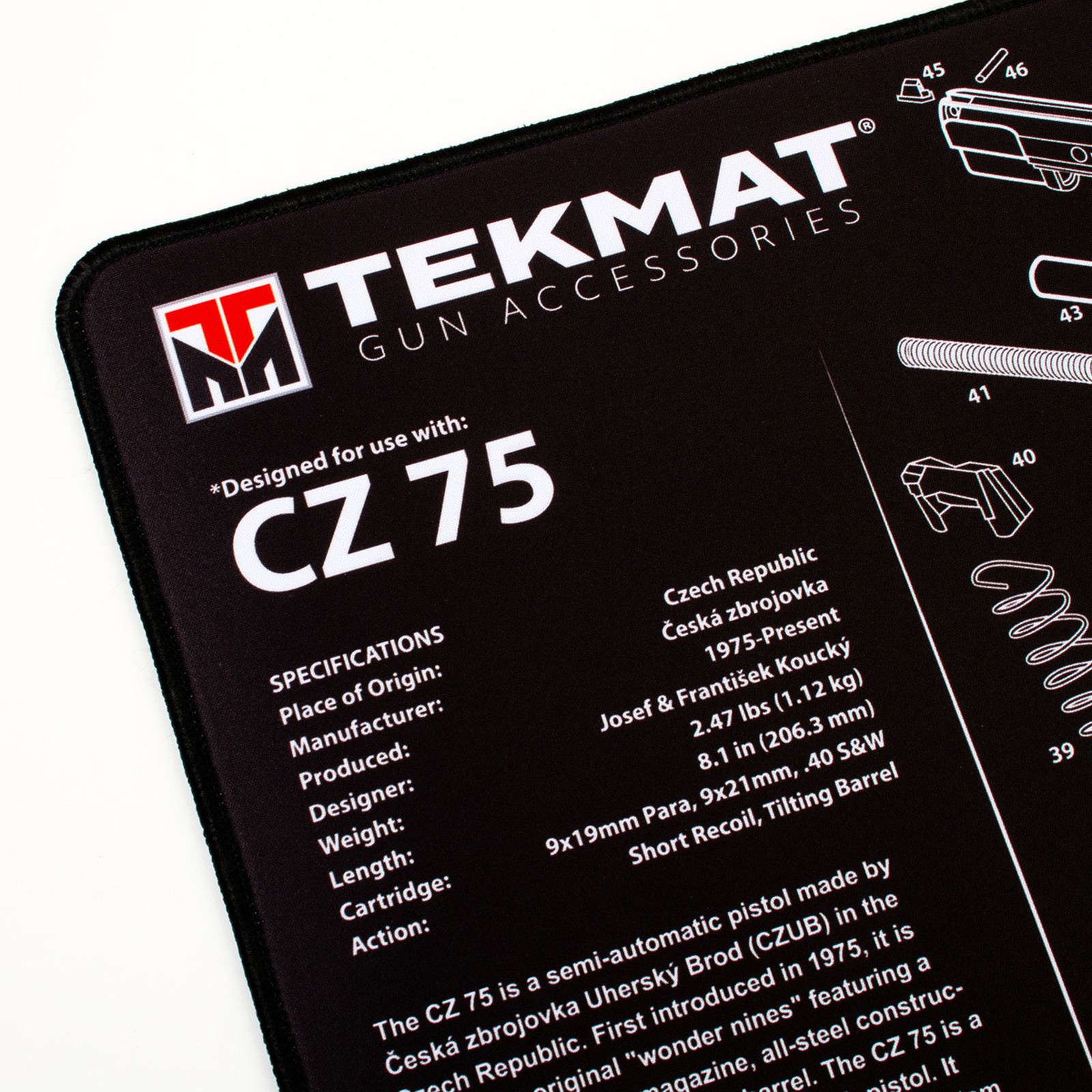 TekMat Ultra Premium Gun Cleaning Mat - 20" X 15" - CZ 75