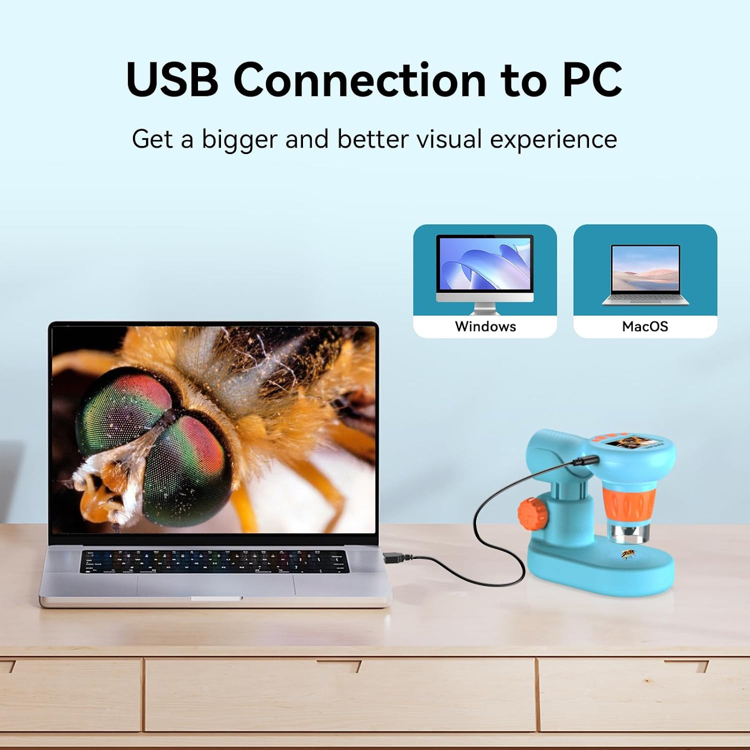 800X Handheld Digital Microscope with 2” IPS Screen, Photo & Video Portable M...