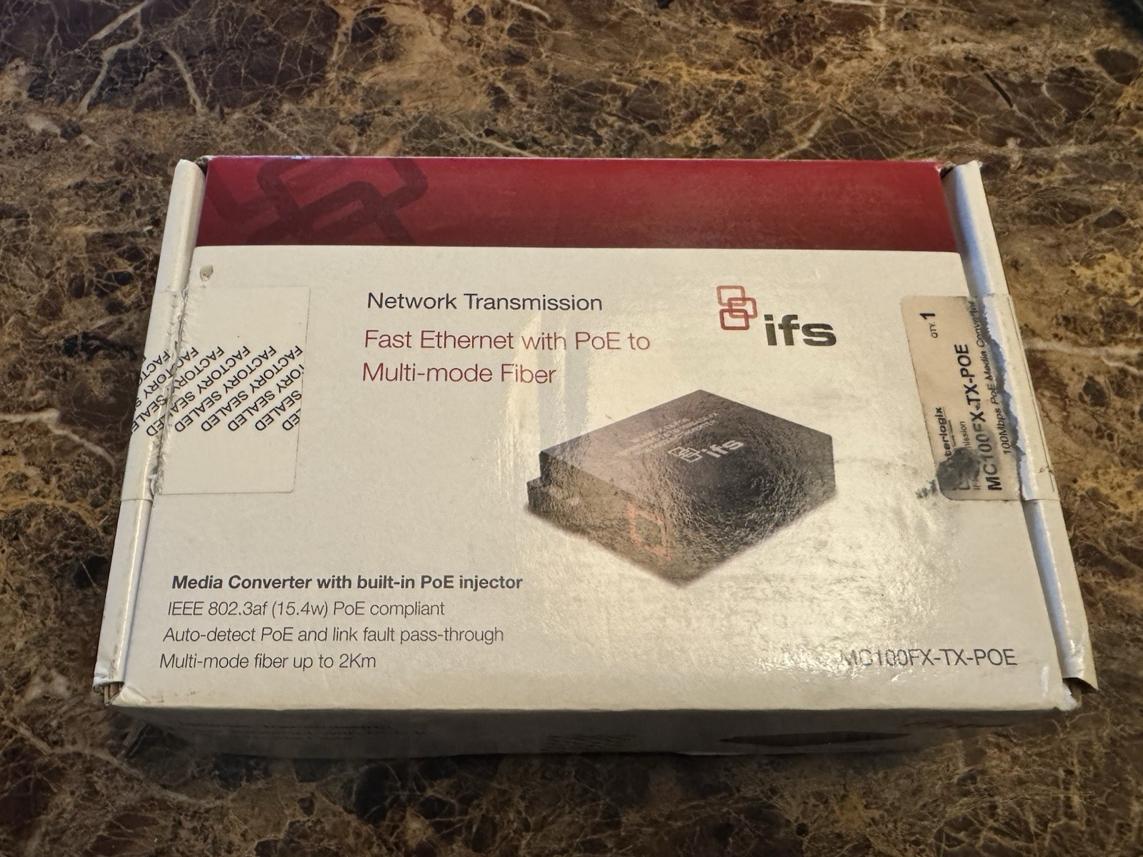 IFS MC100FX-TX-POE Fast Ethernet With Poe To Multi-mode Fiber Media Converter
