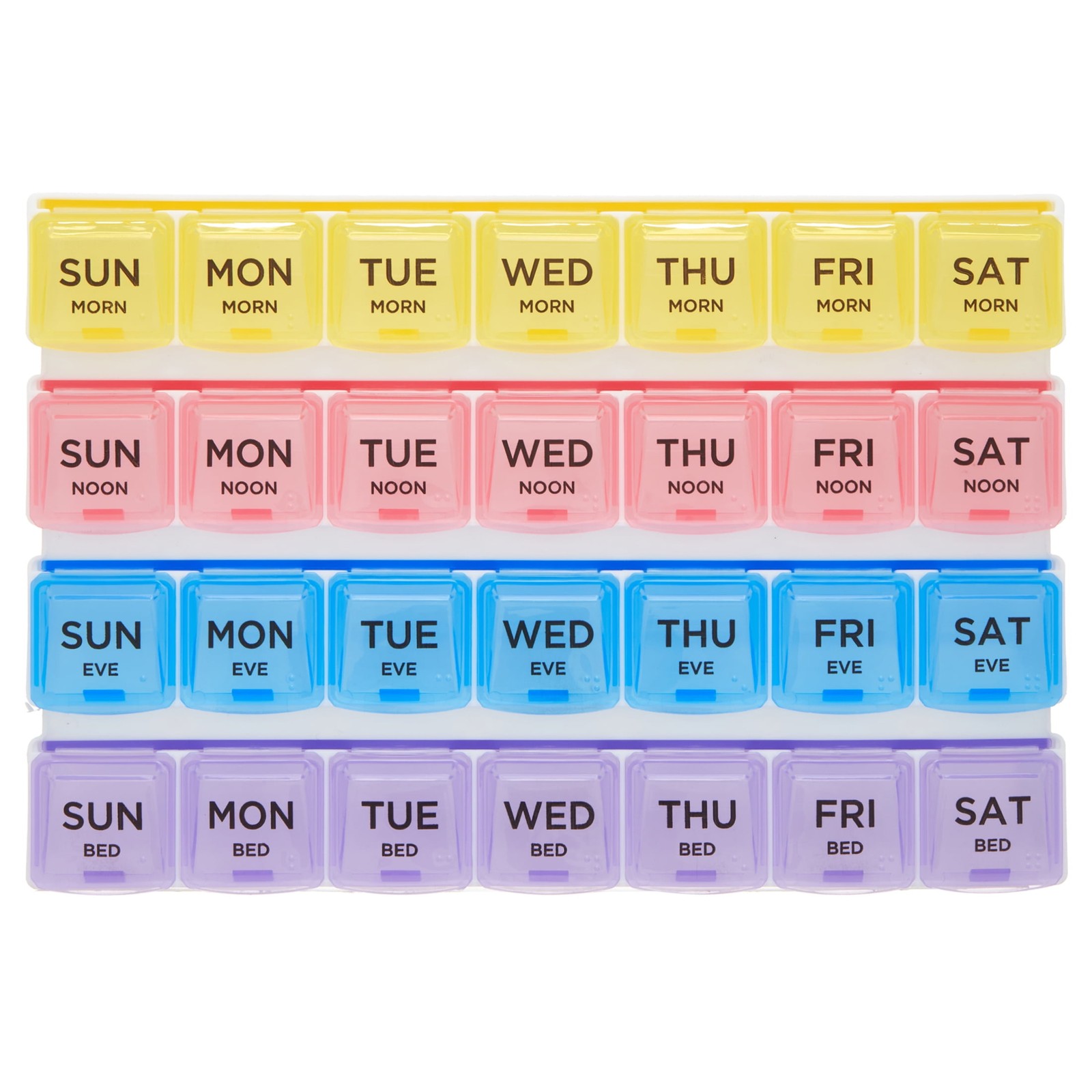 4-a-Day Pill Planner 1 Week 8.5 x 5 Inch Compact Weekly Medication Organizer