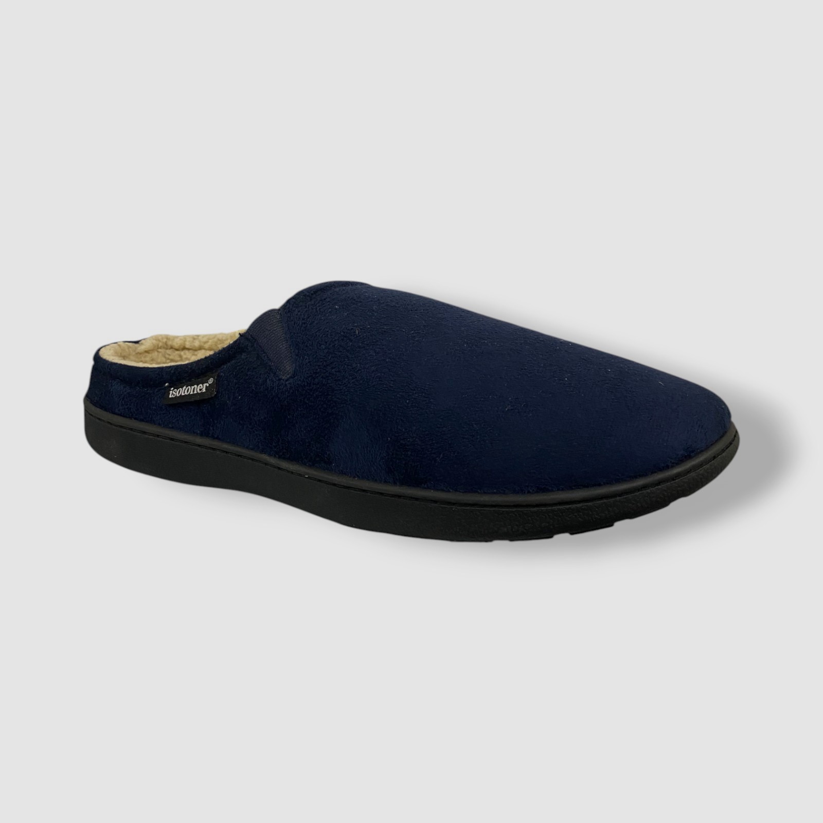 Isotoner Men's Blue Faux Suede Hoodback Comfort Slippers Shoes Size 13-14