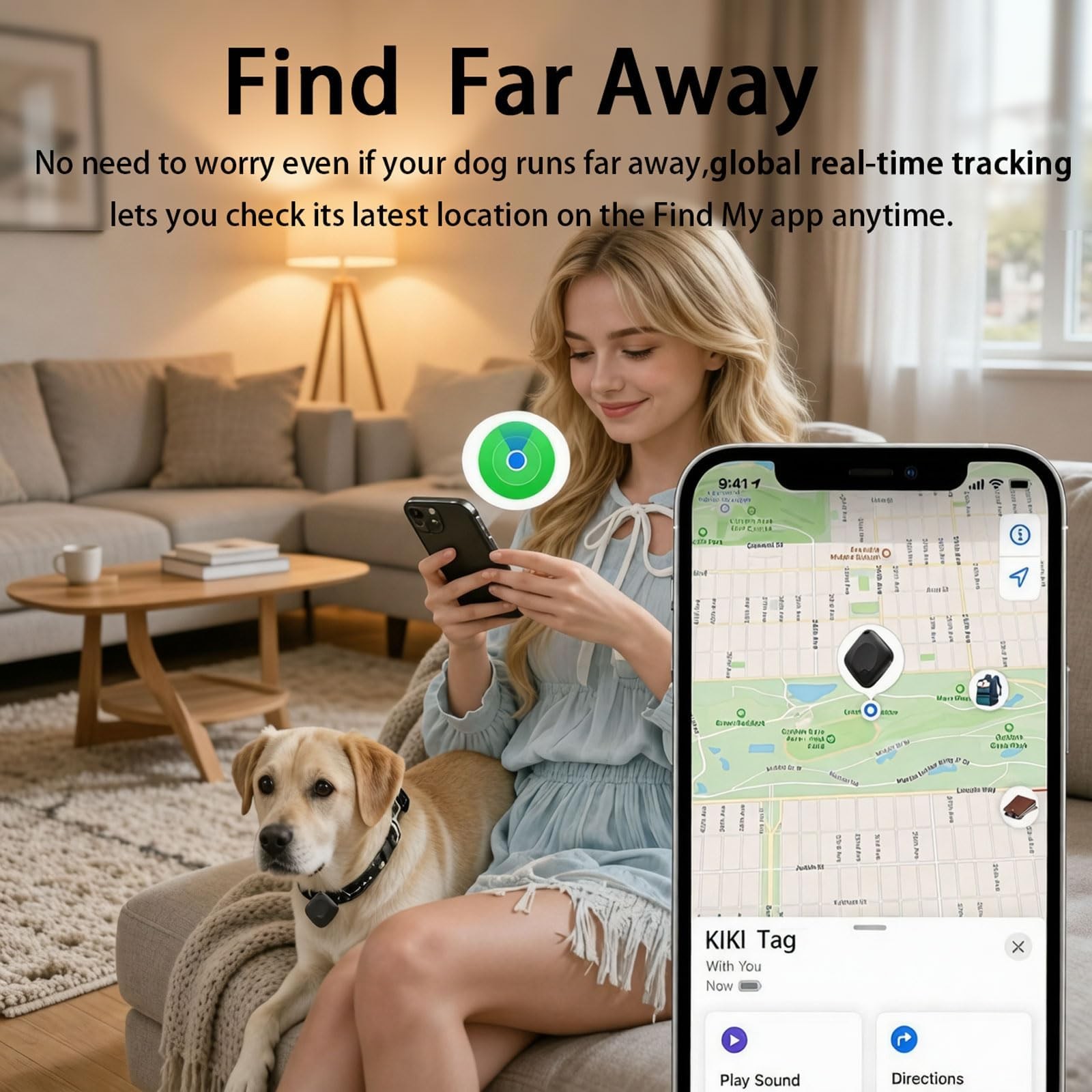Bluetooth Tracker Tags 2 Pack [MFi Certified] for Apple Find My (iOS Only)