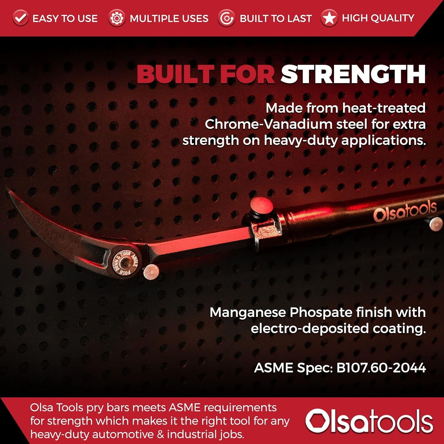 Olsa Tools Adjustable Pry Bar | Angles & 1pc, Extendable Handle