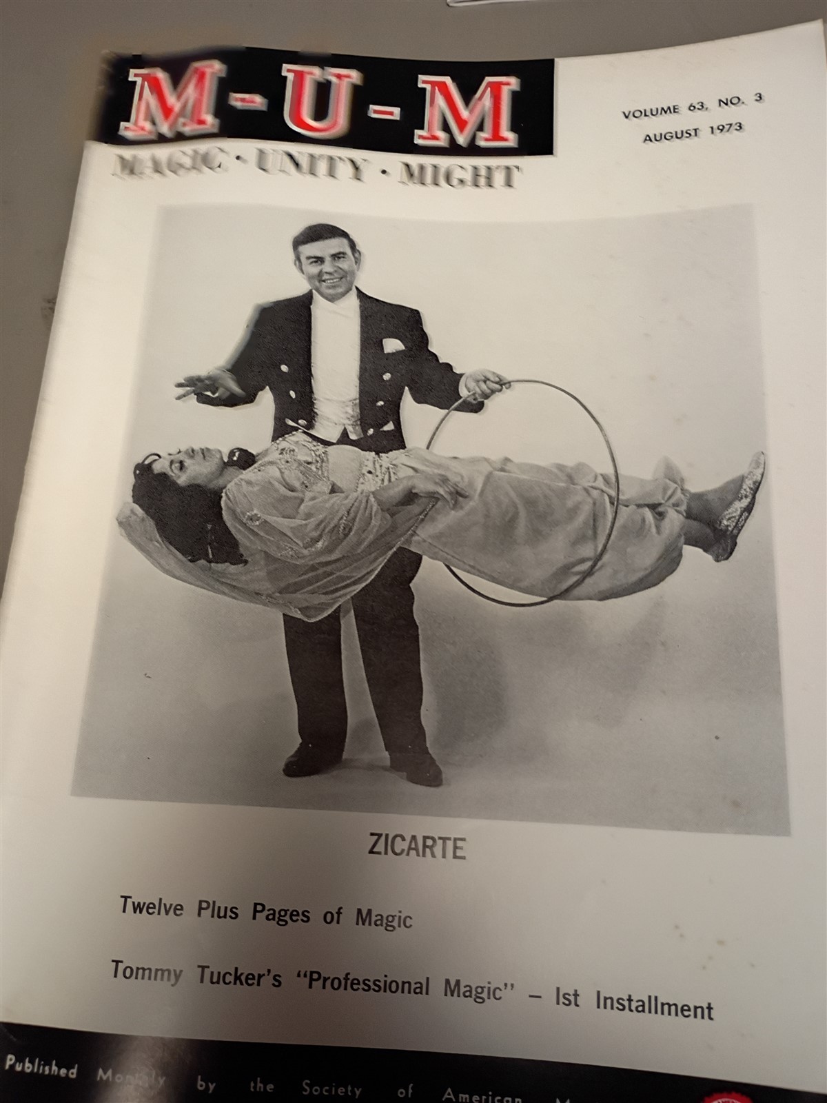 Zicarte MUM Society of American Magicians Magazine Issue 1973 #9