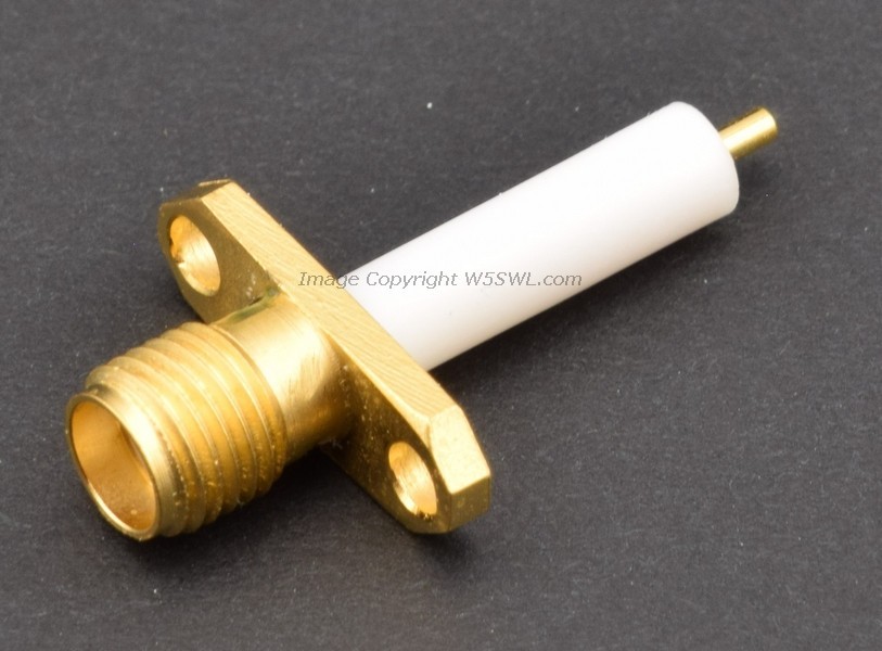 SMA Female 2 Hole Chassis Mount Extended Dielectric Connector
