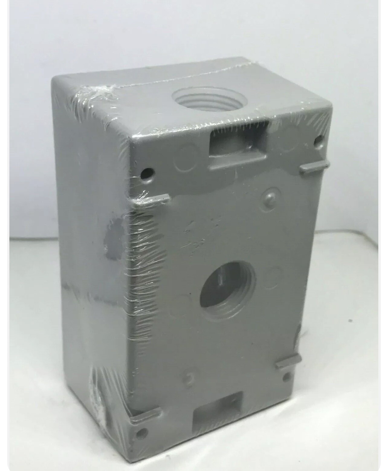 (Lot of 2) Aluminum  All-Weather Single Gang Box with three 1/2” Holes