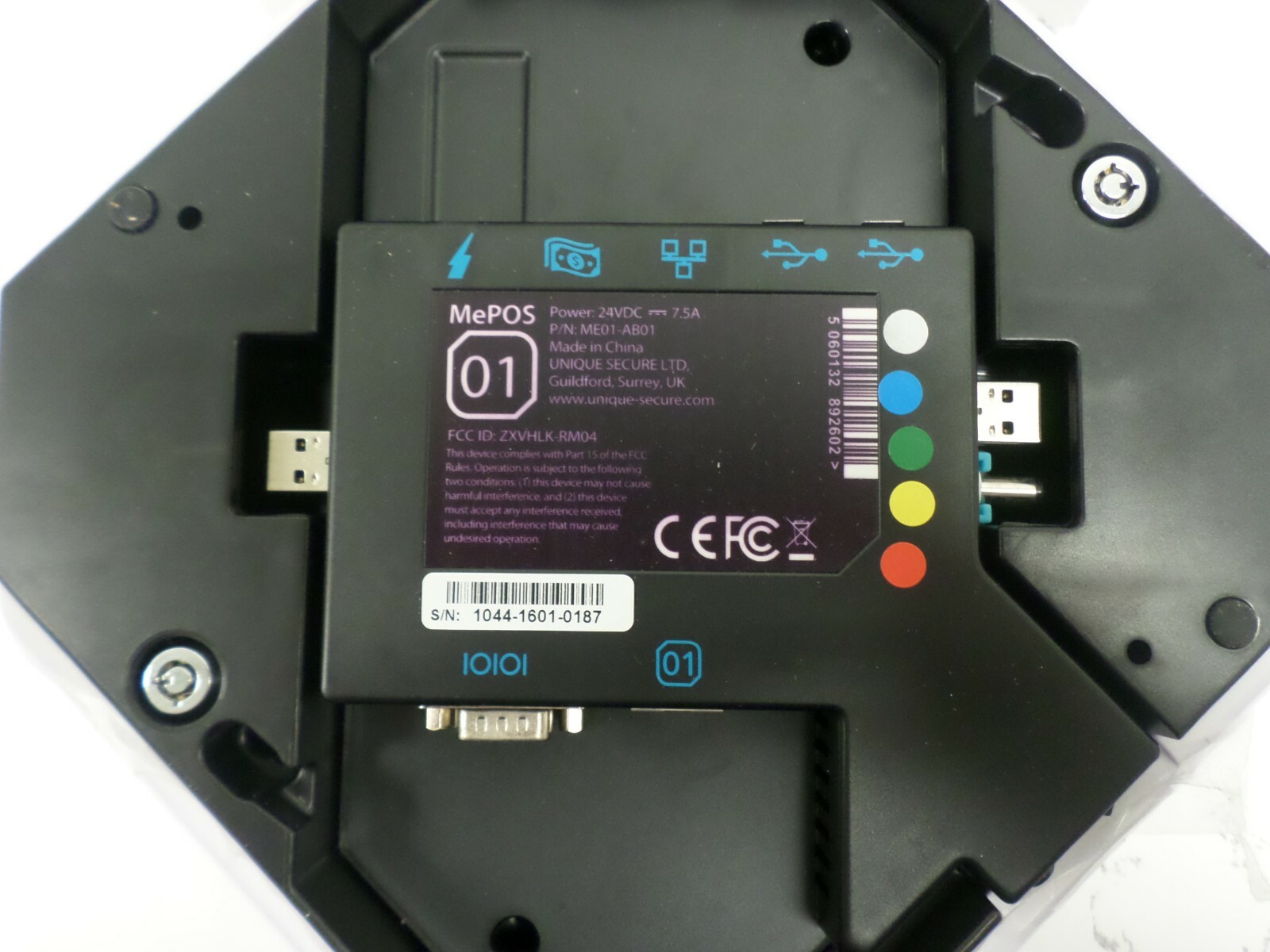 Unique Secure MePOS Main Base Module Only ME01-AA04 w Printer POS No Cables