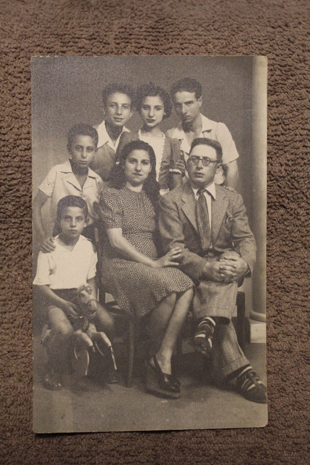 Great Original WW2 Photograph Postcard of an Large Italian Family