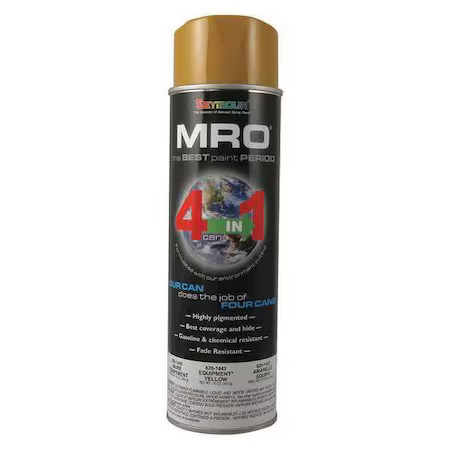 Spray Paint,New Equipmt Yellow, New Equiptment Yellow, Gloss, Solvent, 16 oz