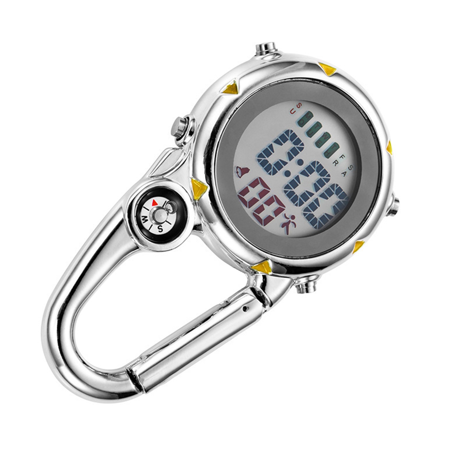 Multifunctional Backpack Clip On Band Carabiner Digital Watch Luminous For Hiker