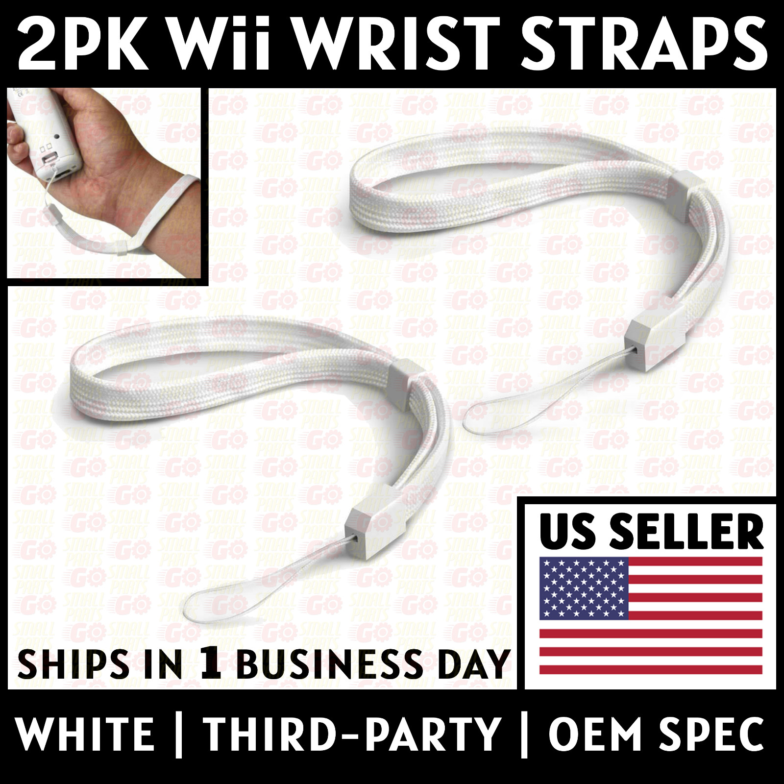 2pk White Wrist Strap for Nintendo Wii Remote Replacement Wristlet Wristband