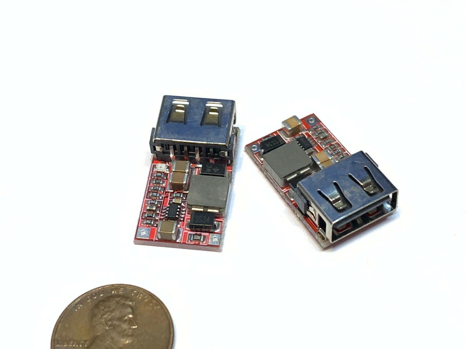 2 Pieces USB DC DC 9V 12V 24V to 5V 3A Step Down Buck Converter C13