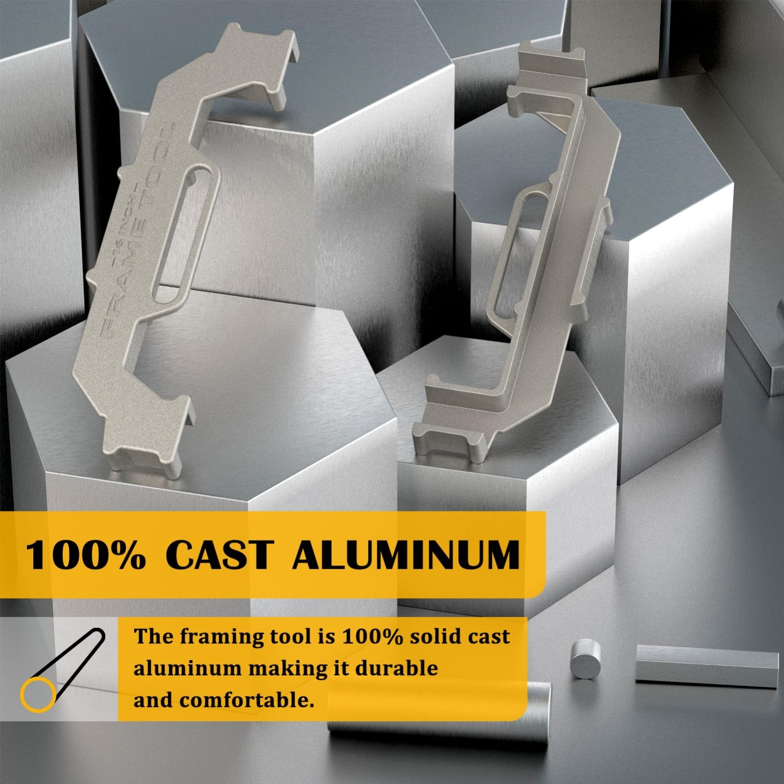 16" Stud Layout Tool - Cast Aluminum Framing Spacing Jig for Precision Measureme