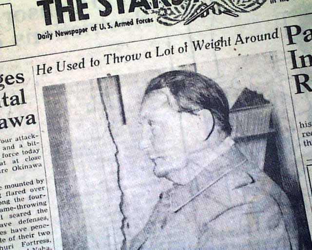 HERMANN GOERING Fattest Nazis Party Officer in Custody 1945 Military Newspaper