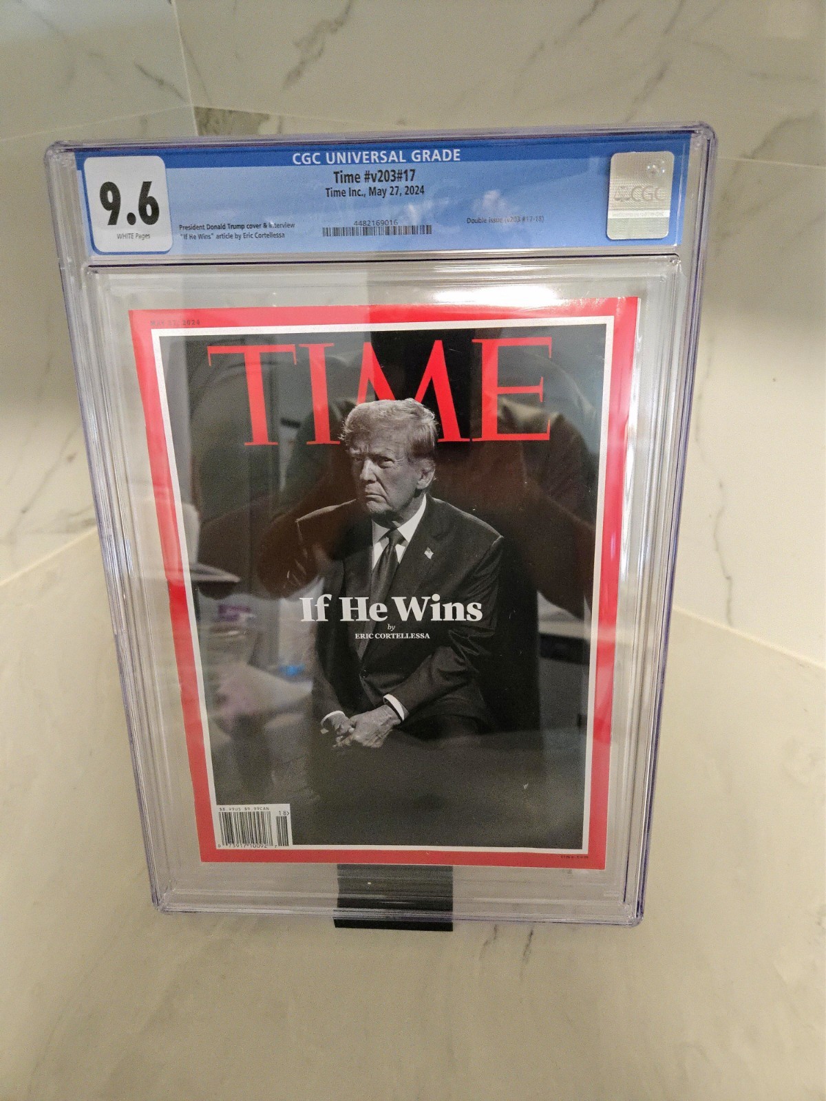 DONALD TRUMP RARE COVER NEWSSTAND TIME MAG IF HE WINS USA PRESIDENT CGC 9.6