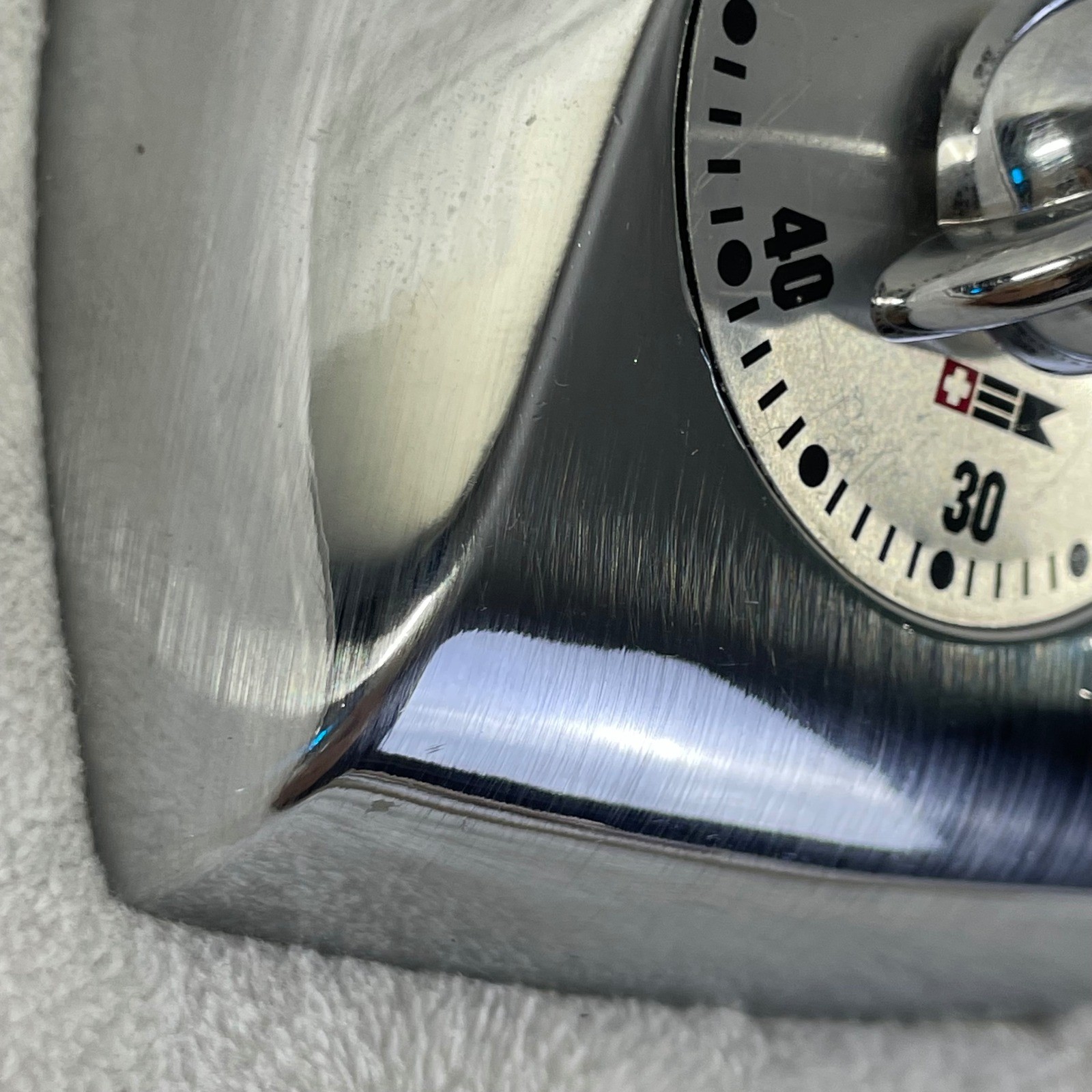 *READ -Vintage Chrome Kitchen Timer 60 Minute Manual Wind Up Silver Retro