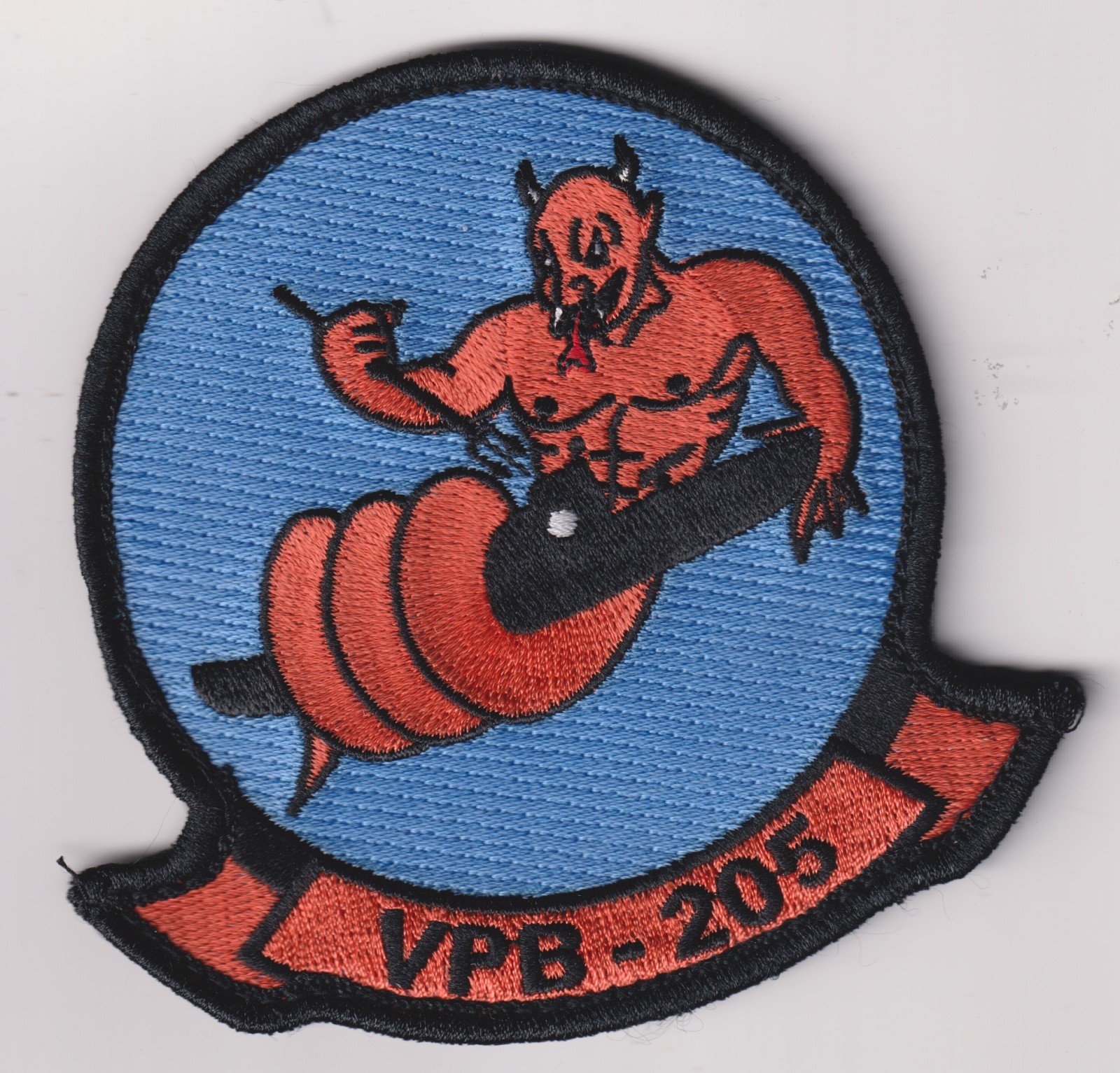 VPB- 205 patch Devil Wrapped around submarine US Navy Aviation USN
