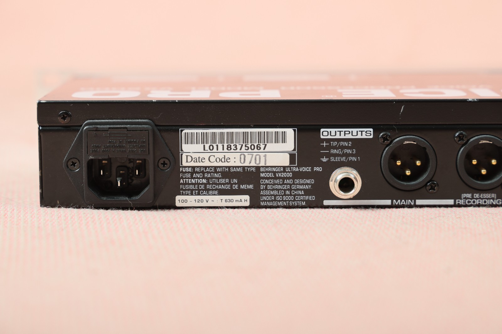 Behringer VX2000 Ultra-Voice Pro Mic Preamp / Voice Processor - Tested