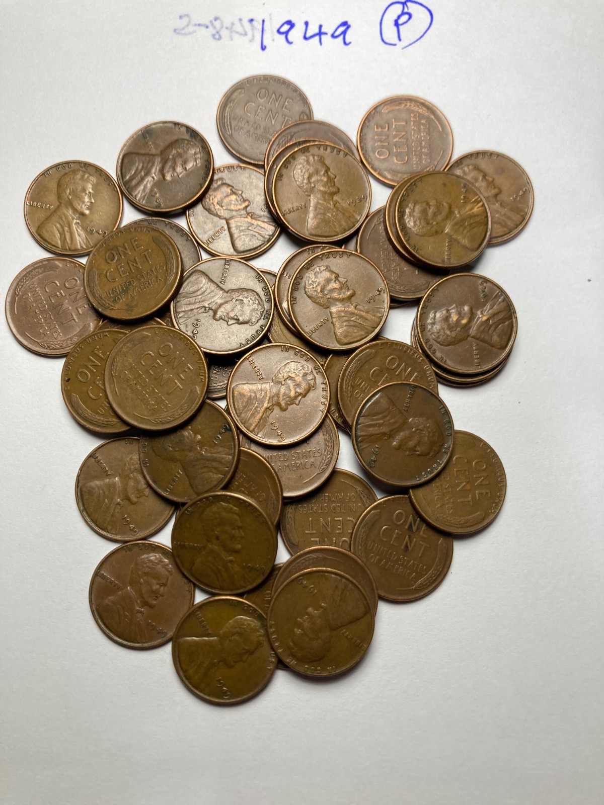 1949 (P) LINCOLN WHEAT CENT PENNY ROLL, nice condition