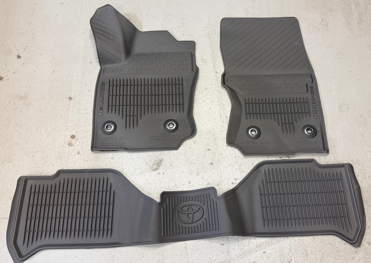 TOYOTA 4RUNNER 2025-2026 3 PCS BLACK FLOOR LINERS WITHOUT 3RD ROW PT908-89250-02