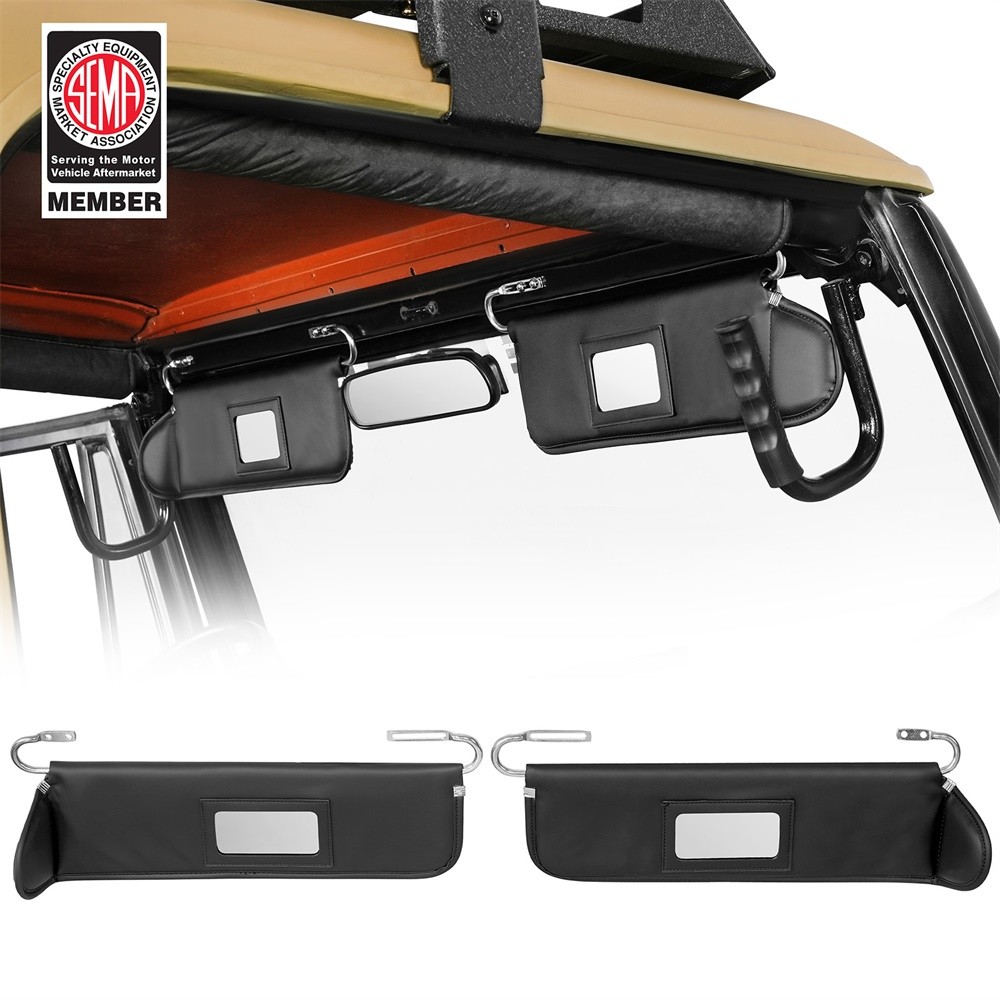 Pair Sunvisors Replacement Sun Visor Set Fit Jeep Wrangler YJ 1987-1995