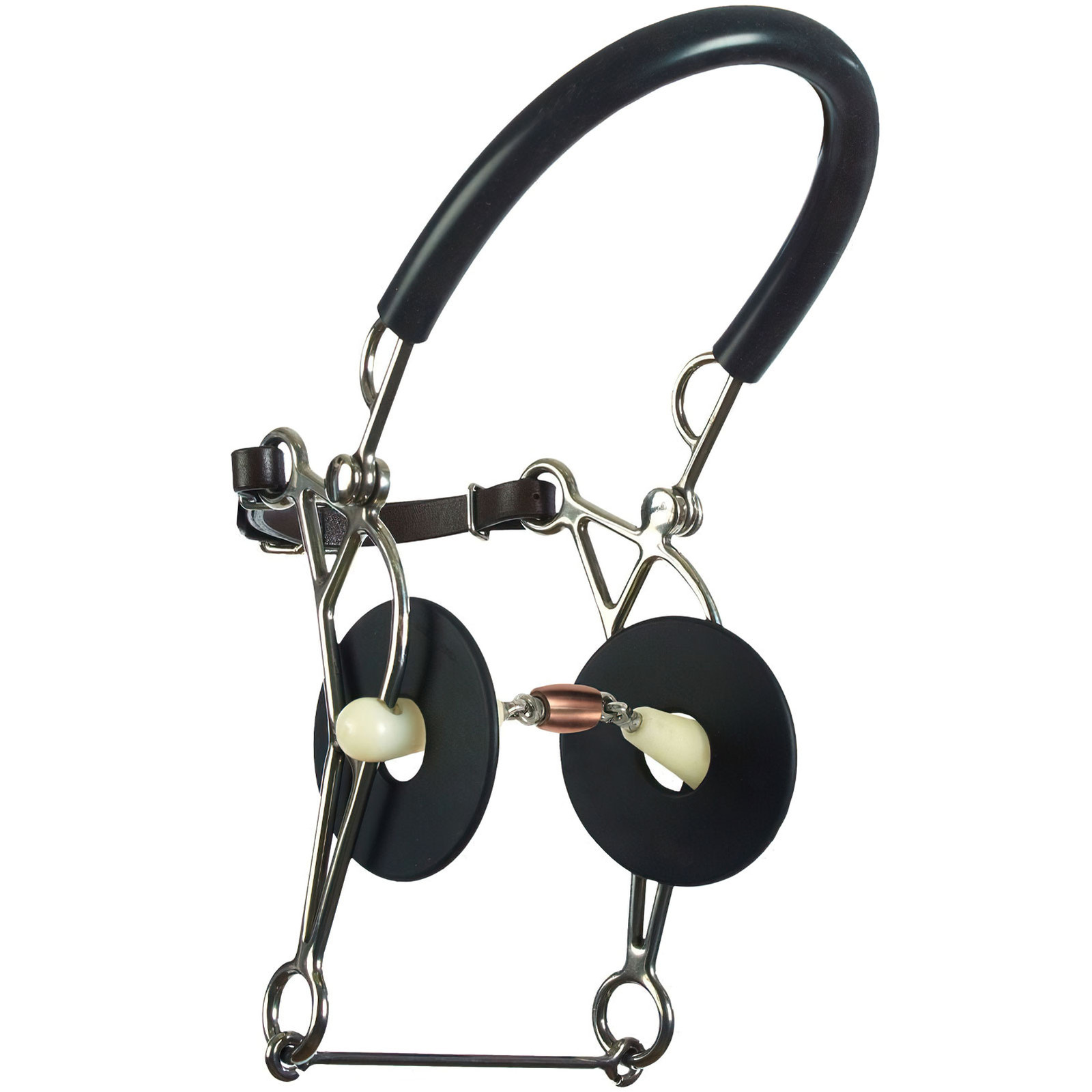 HAPPY MTH Double Jointed Copper Roller Hackamore Bit (468556SS)
