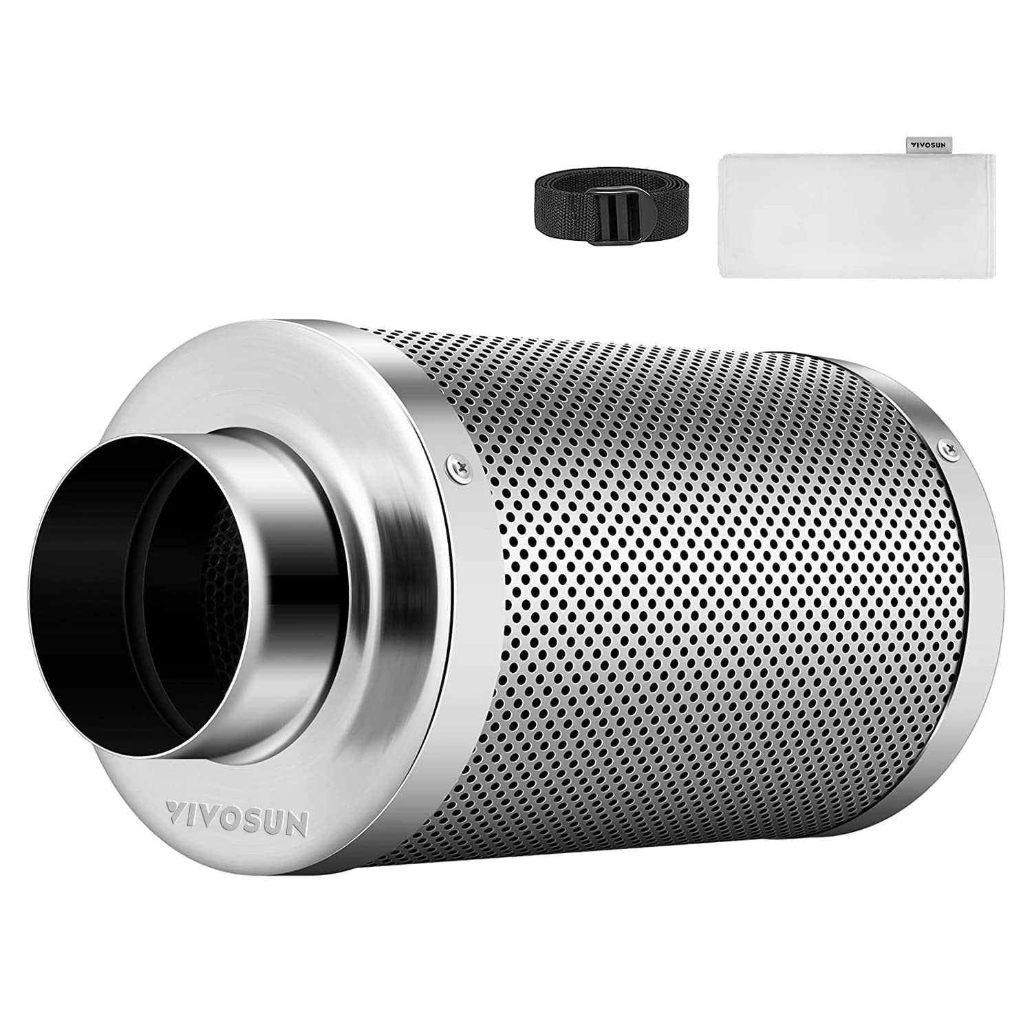 VIVOSUN 6 Inch Air Carbon Filter Smelliness 8.9" x x 15.8", Silver