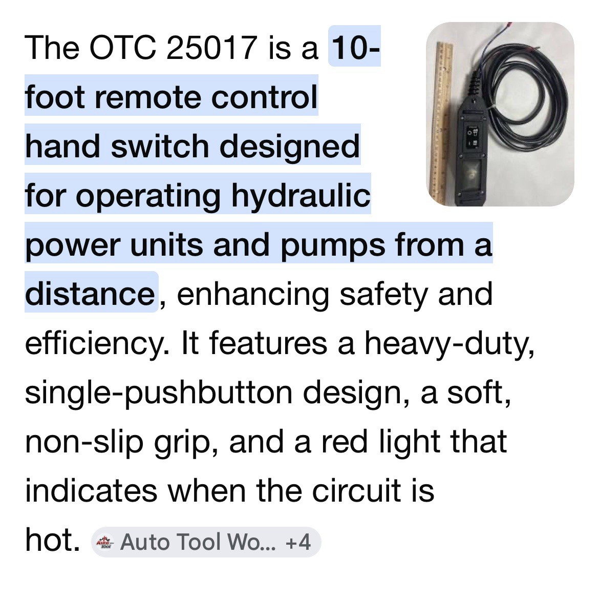 OTC 25017 switch