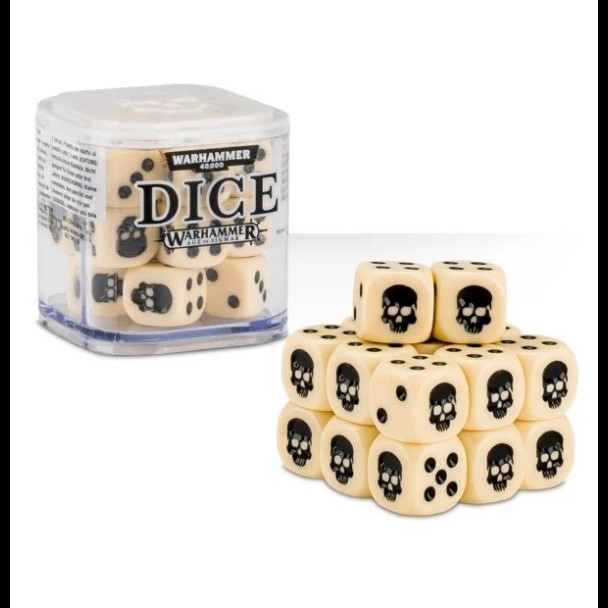 Age of Sigmar fantasy and Warhammer 40k Battle Dice Set cream bone d6 new