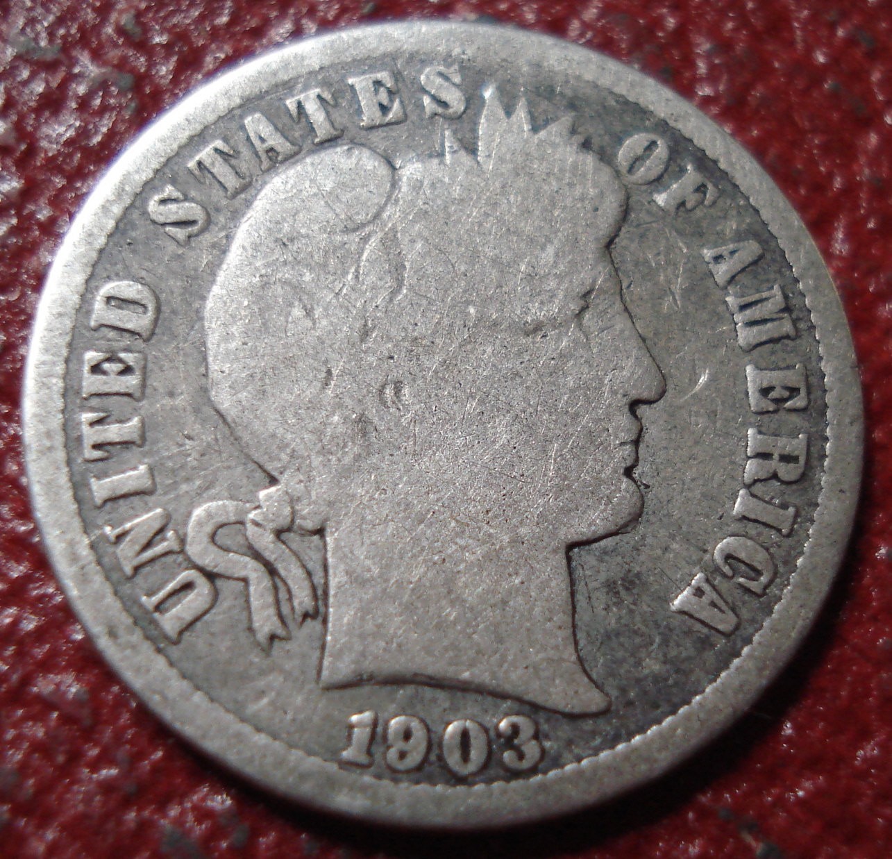 1903 BARBER DIME IN GOOD CONDITION