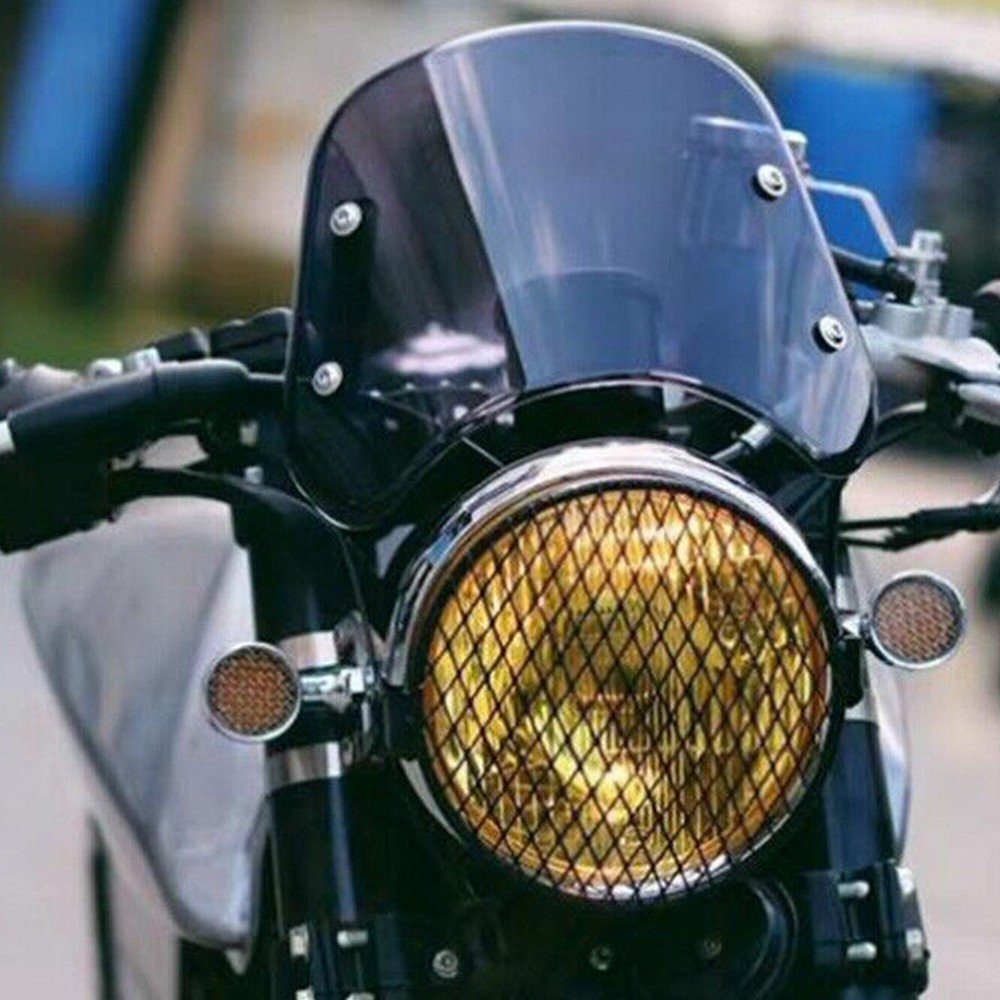 Motorcycle Windscreen Headlight Windshield For Round Universal 5-7'' Headlight
