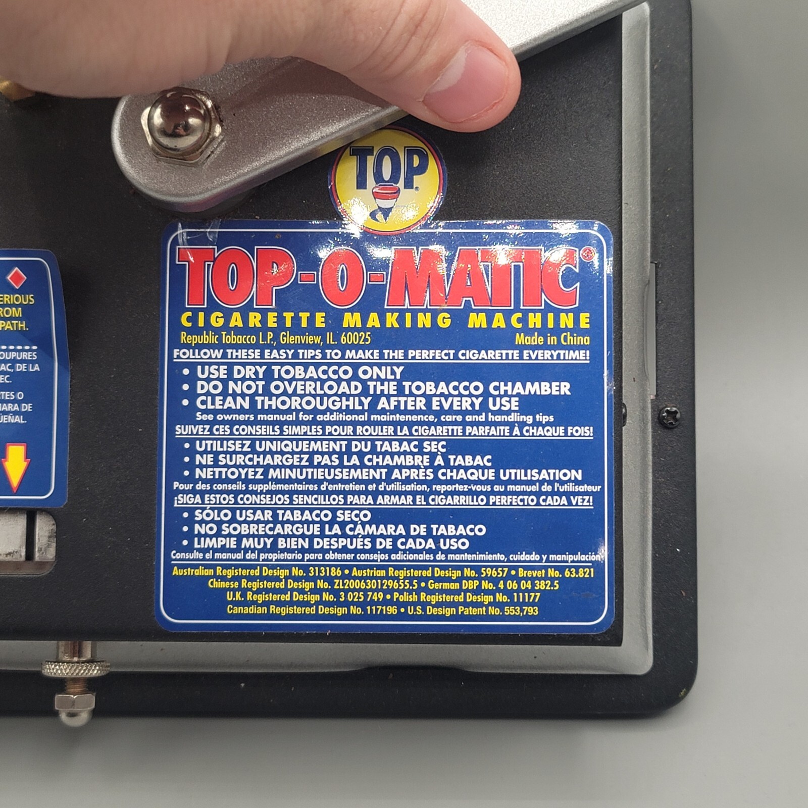 TOP-O-Matic Cigarette Rolling Machine Makes King Size or 100mm In Box